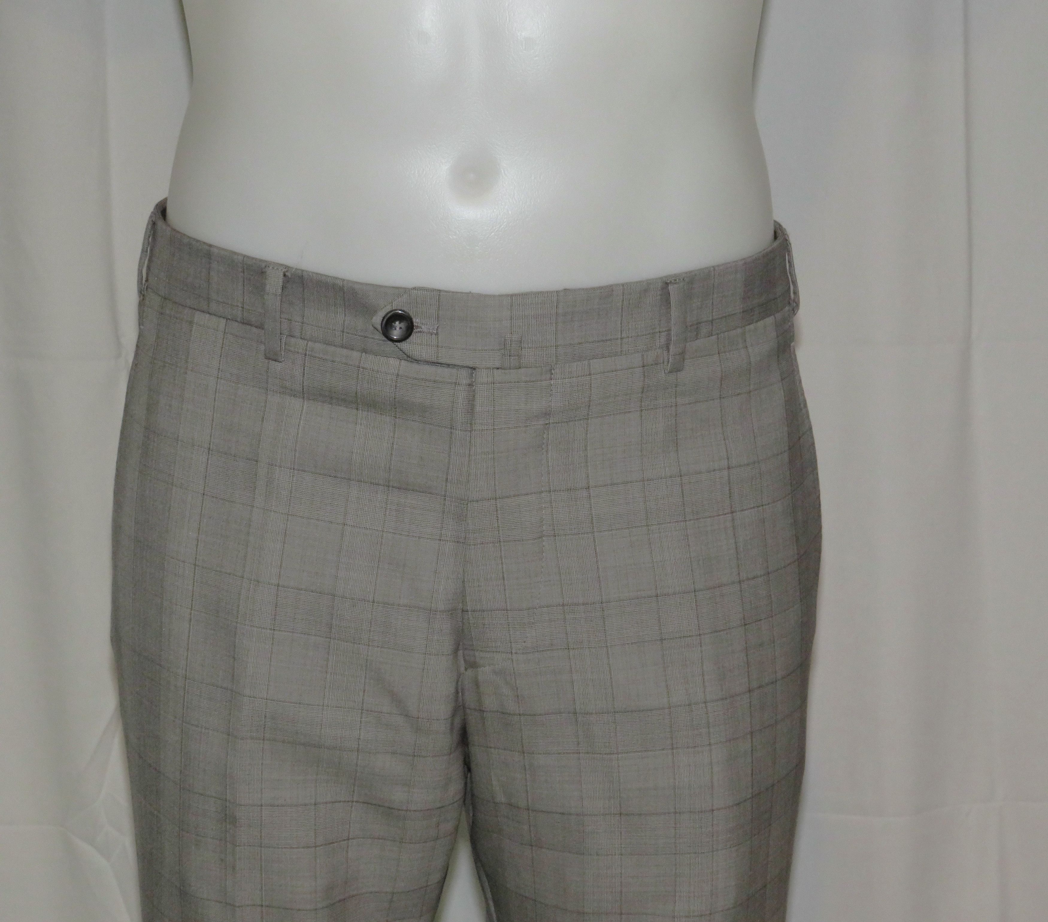 Giorgio Armani Black Label Custom Gray Plaid Two Button Suit 40R Size 40R - 15 Thumbnail
