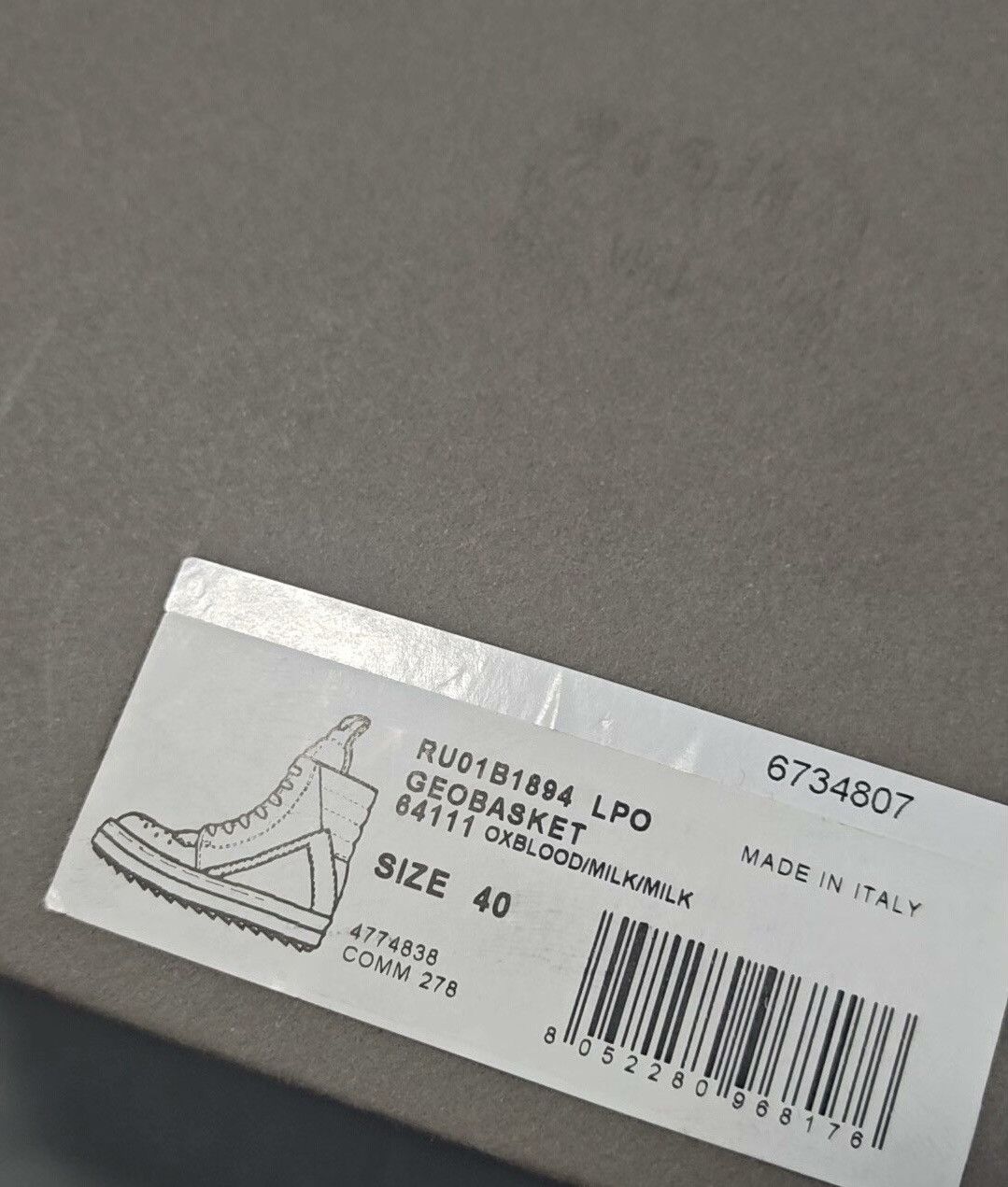 Rick Owens Rick Owens Geobasket Low-Top Sneakers Brand new, size 40. Size US 7 / EU 40 - 5 Thumbnail