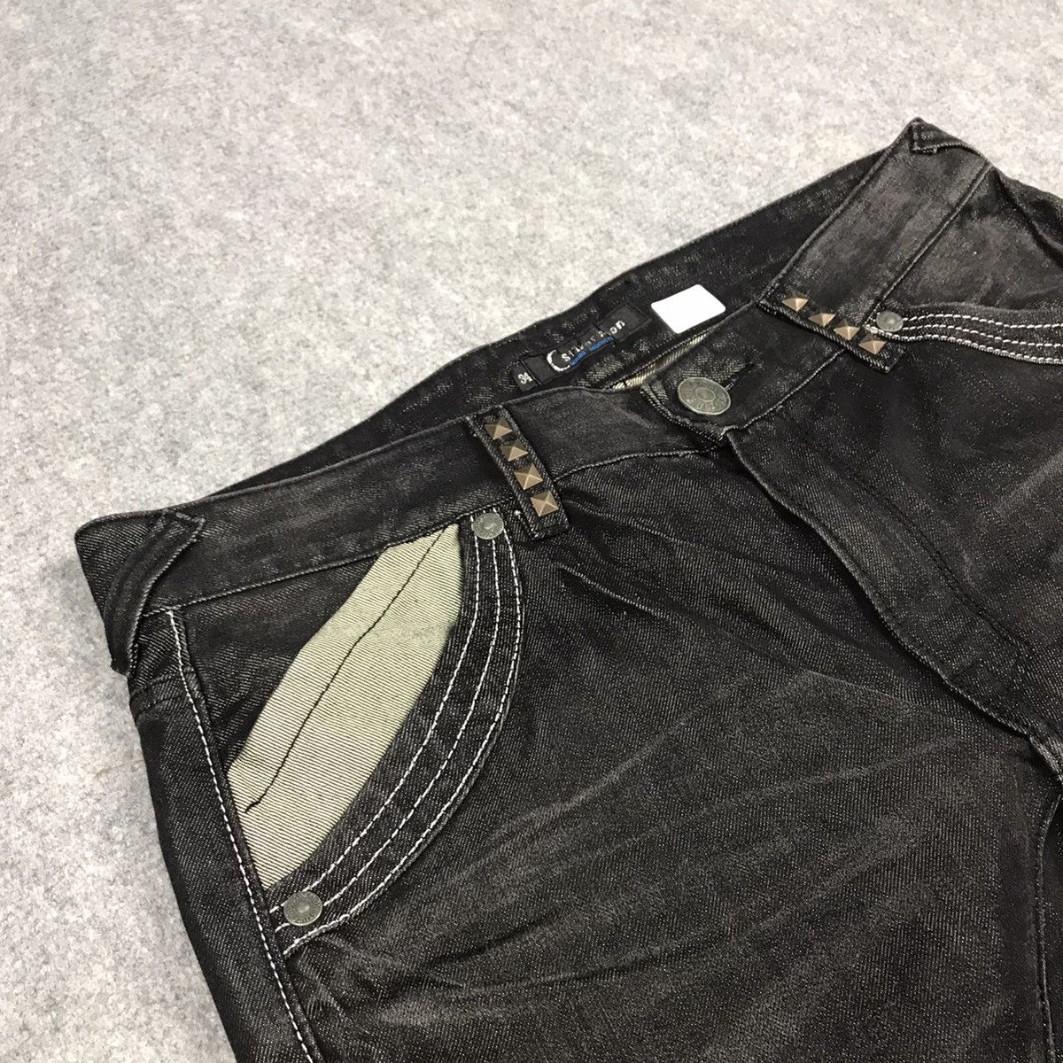 Japanese Brand 🔥SILVER MOON BLACK FADED DENIM PANTS Size US 33 - 6 Thumbnail