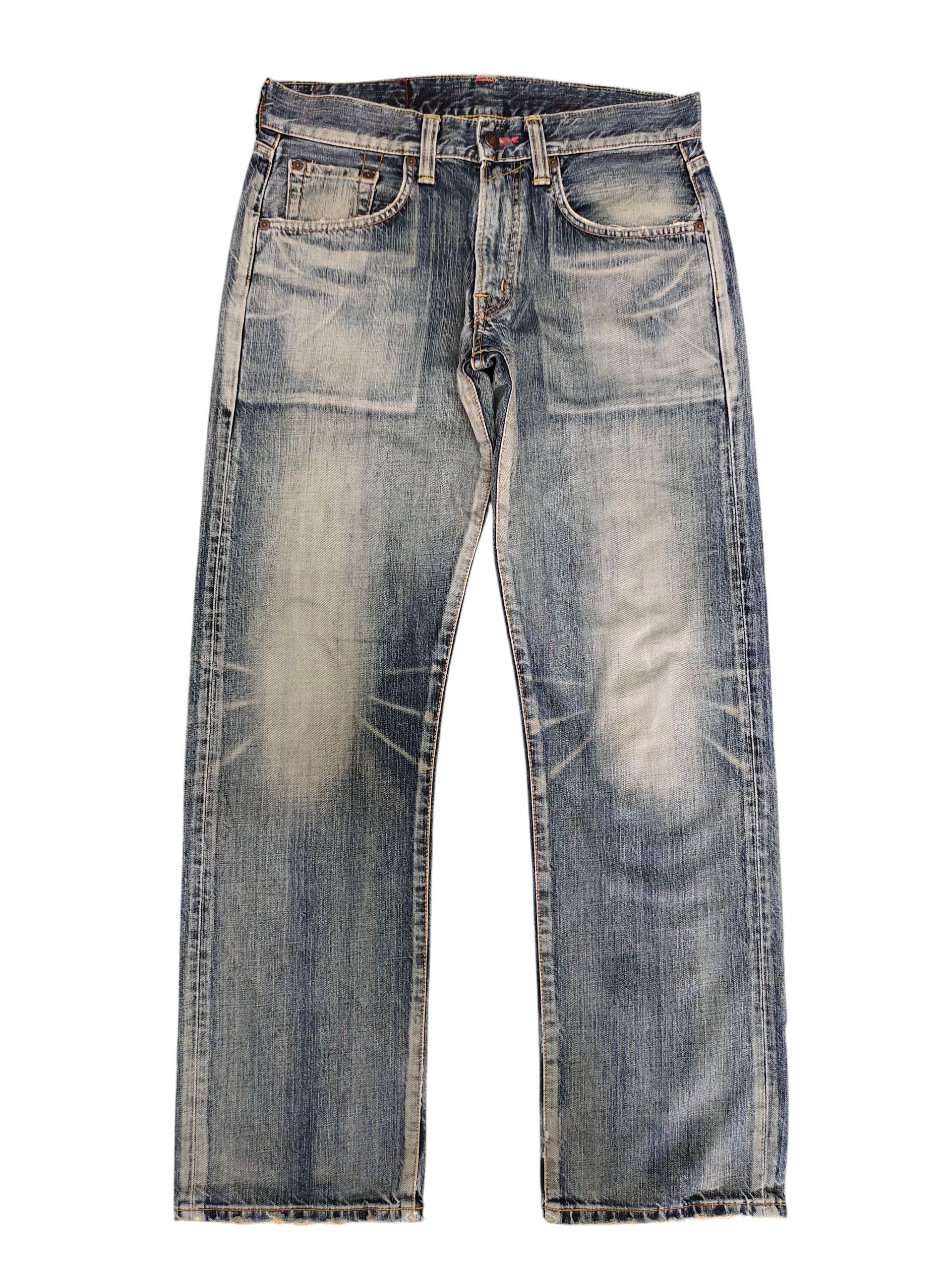 Comme des Garcons × Undercover Vintage Edwin 504 Japan Clawmark Distress Jeans Loose Fit Size US 30 / EU 46 - 1 Thumbnail