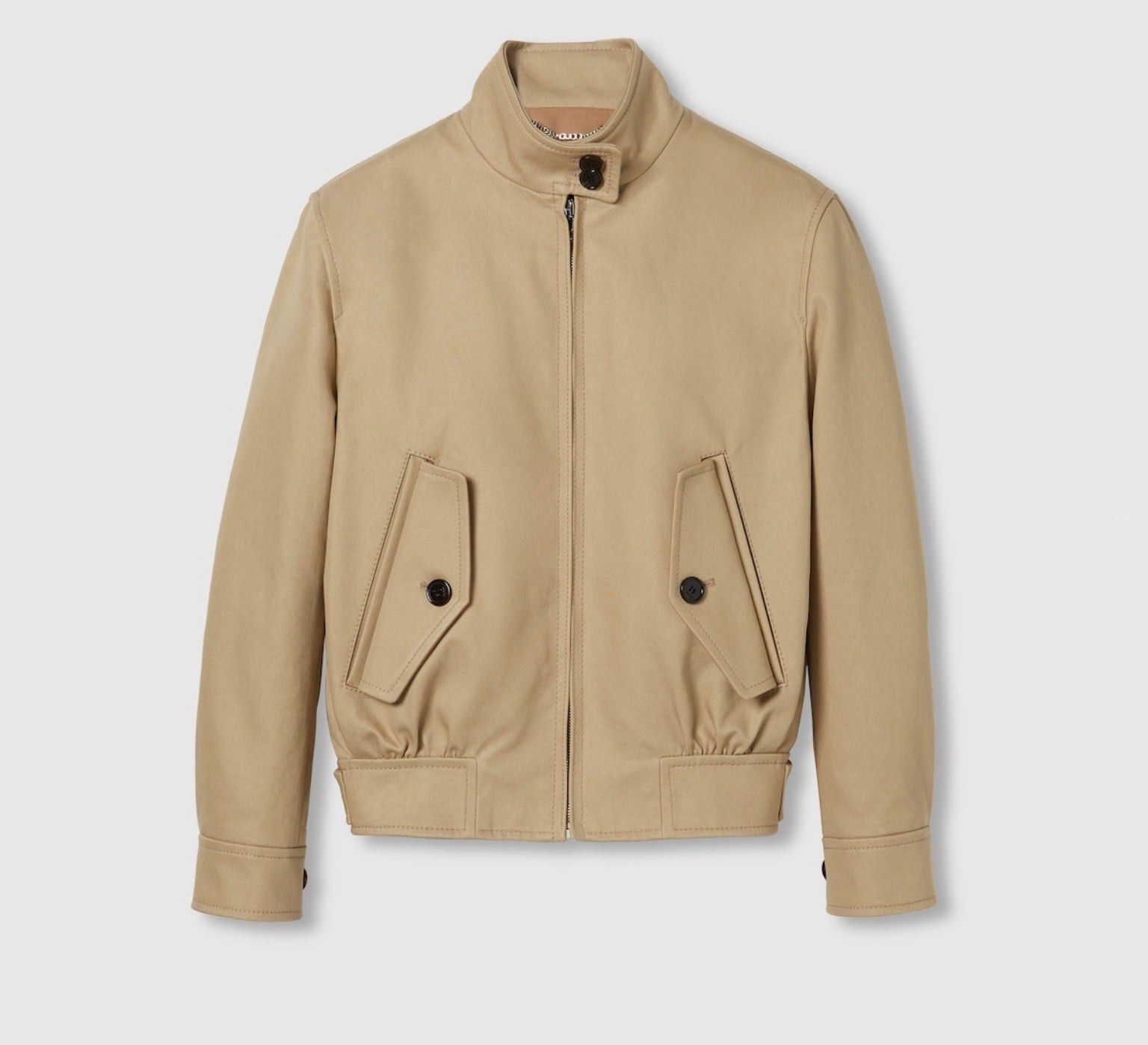Gucci Logo Embroidered Cotton Drill Bomber Jacket SIZE 40