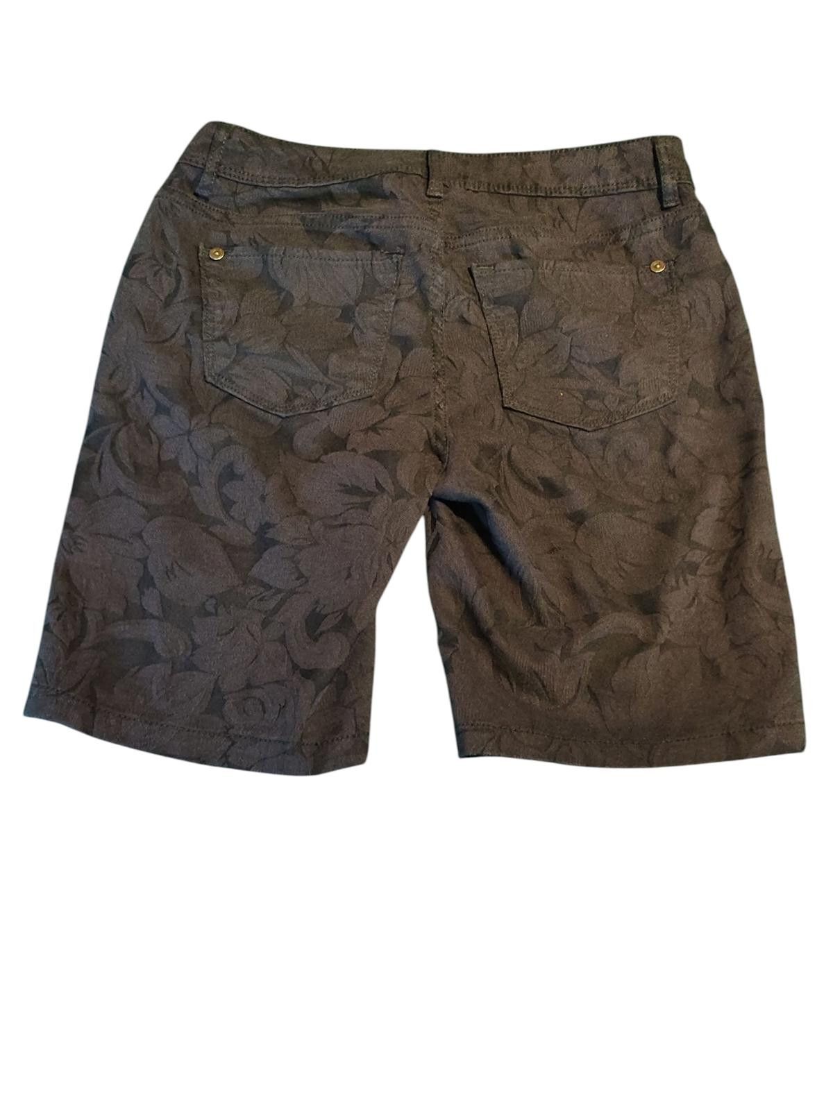 Designer Simply Vera Vera Wang Dark Floral Patterned Women's Shorts Size 25" / US 0 / IT 36 - 3 Thumbnail