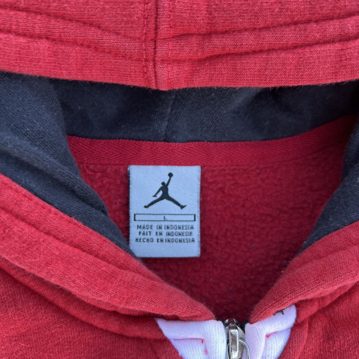 Jordan Brand Jordan Spell Out Zip Up Hoodie Sweatshirt Red Black Size US L / EU 52-54 / 3 - 3 Thumbnail