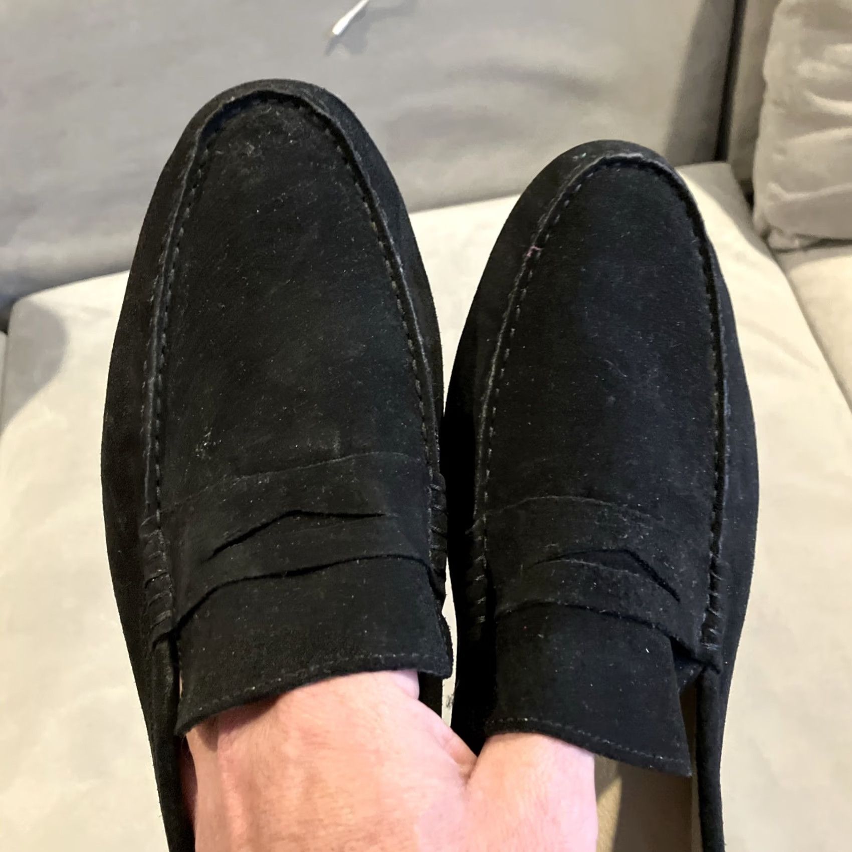 Vintage Rudy’S Black Suede Leather Driving Moccasin - Size 44 / 11 Size US 11 / EU 44 - 2 Thumbnail