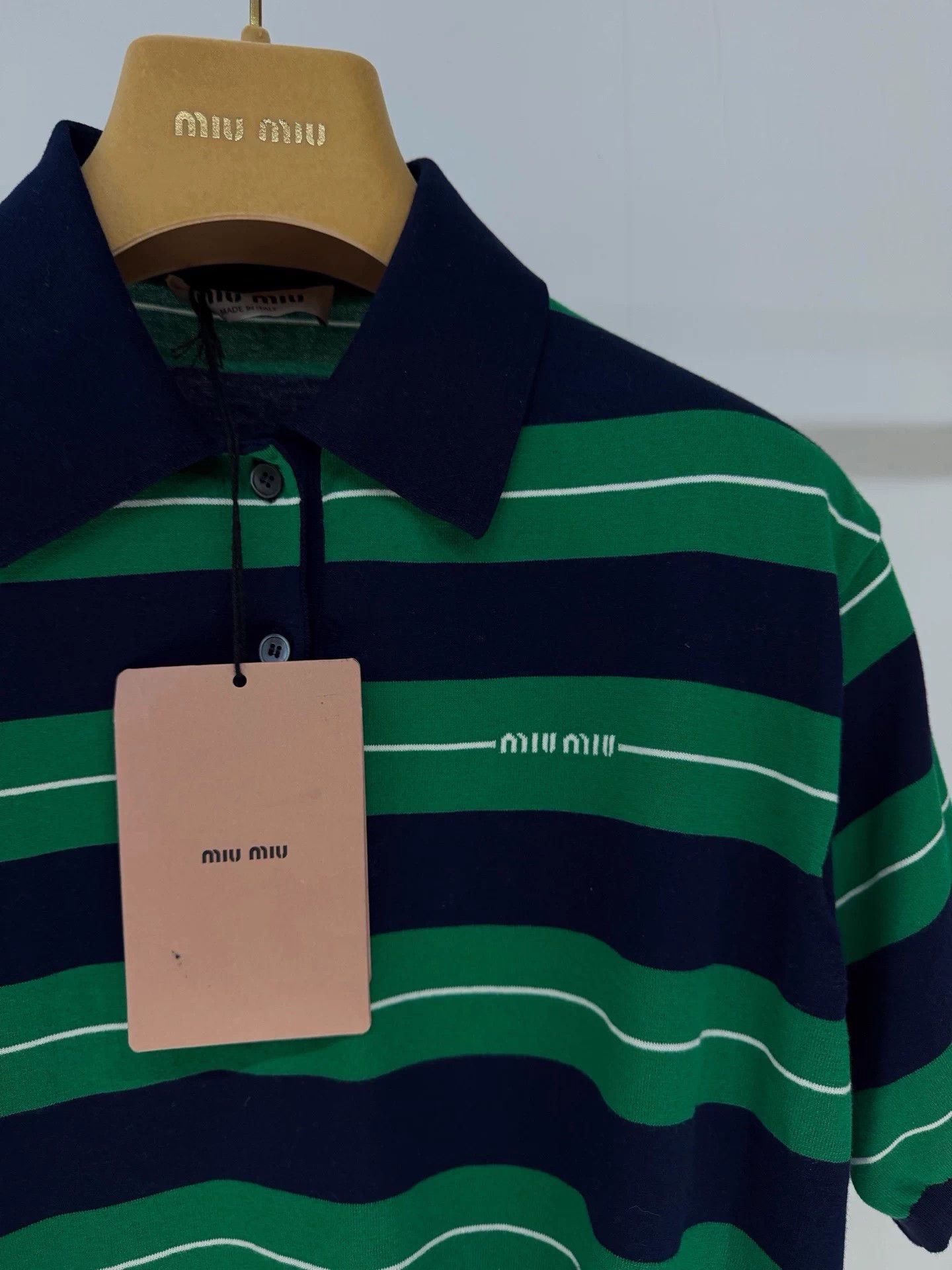 Miu Miu MIU MIU Black Green Stripe Polo Shirt 38 Size S / US 4 / IT 40 - 8 Thumbnail