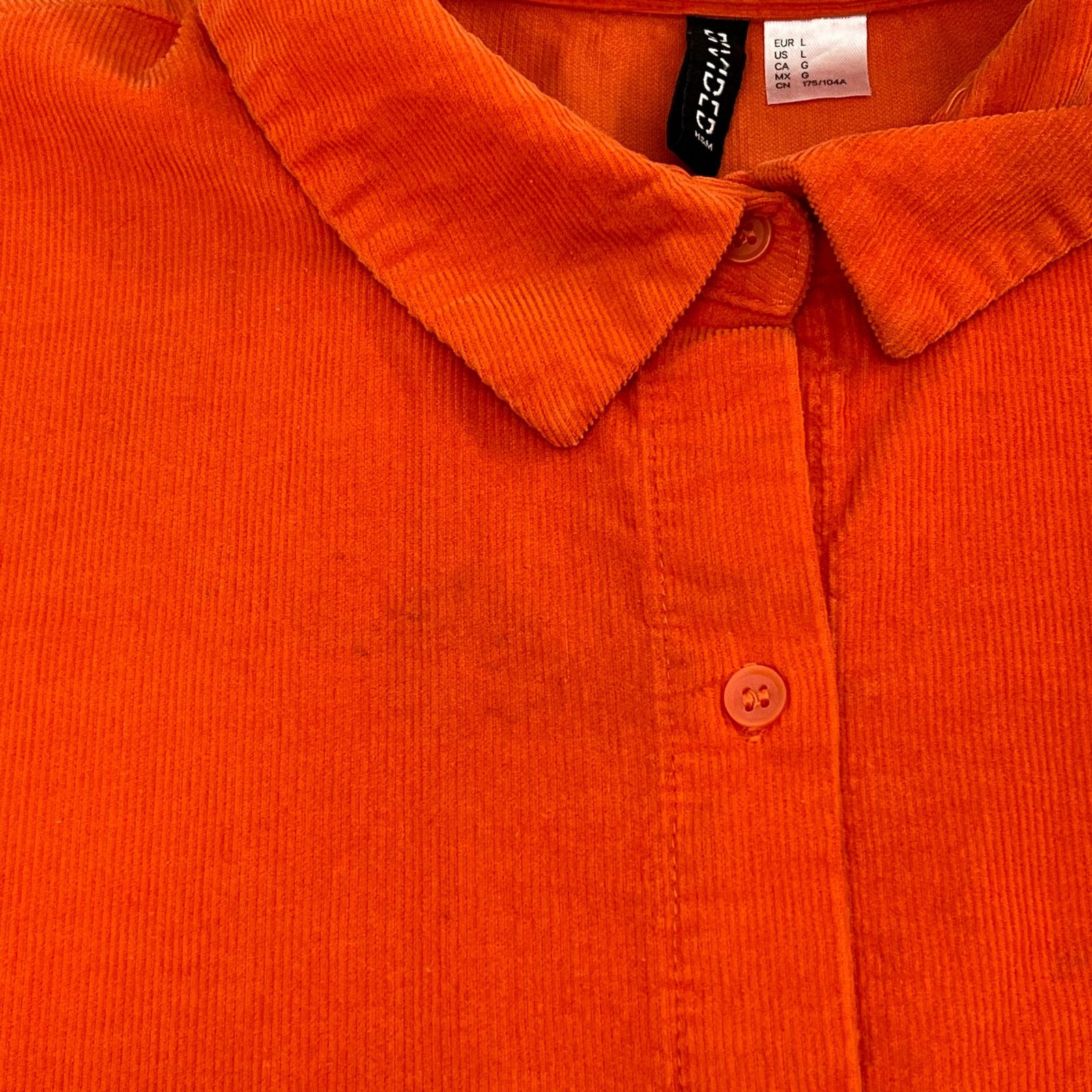Divided Divided Orange Corduroy Long Sleeve Button Down Shirt Size US L / EU 52-54 / 3 - 4 Thumbnail