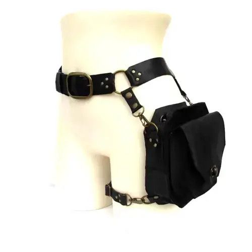 Designer × Japanese Brand × Vintage Punk Motorcycle Knight Drop Leg Chevalier Leather Bag Rare Size ONE SIZE - 1 Thumbnail