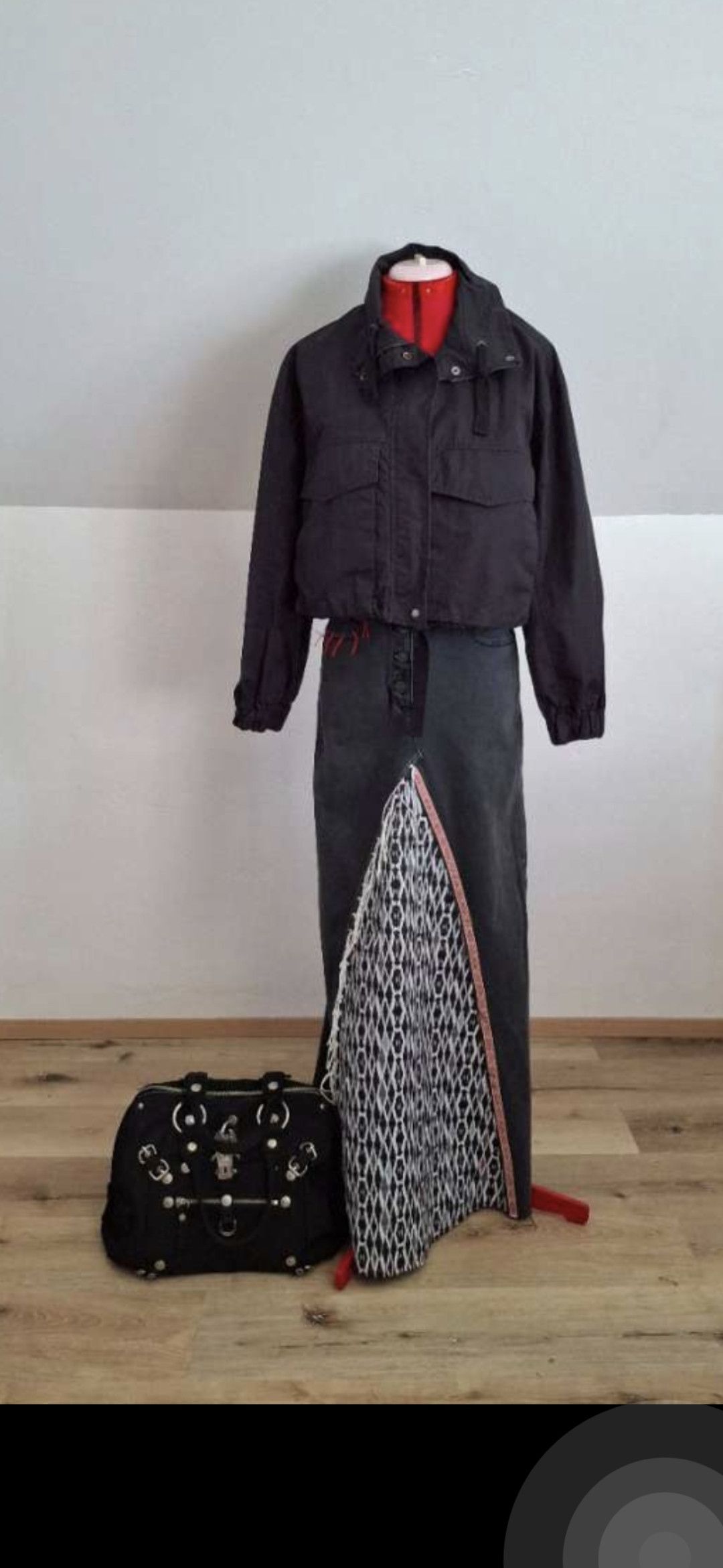 N21 Reworked Denim Maxi Skirt – Upcycled from N°21 Size 25" / US 0 / IT 36 - 1 Thumbnail