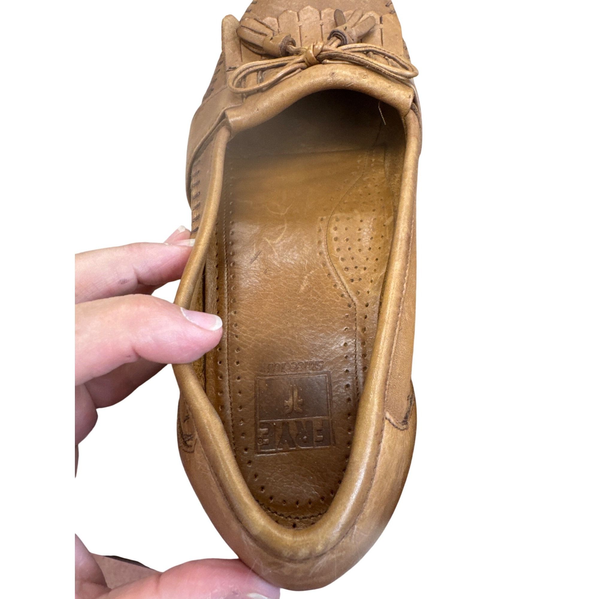 Frye Frye Mens Brown Leather Tassel Slip-On Loafers Size 12D Size US 12 / EU 45 - 9 Thumbnail