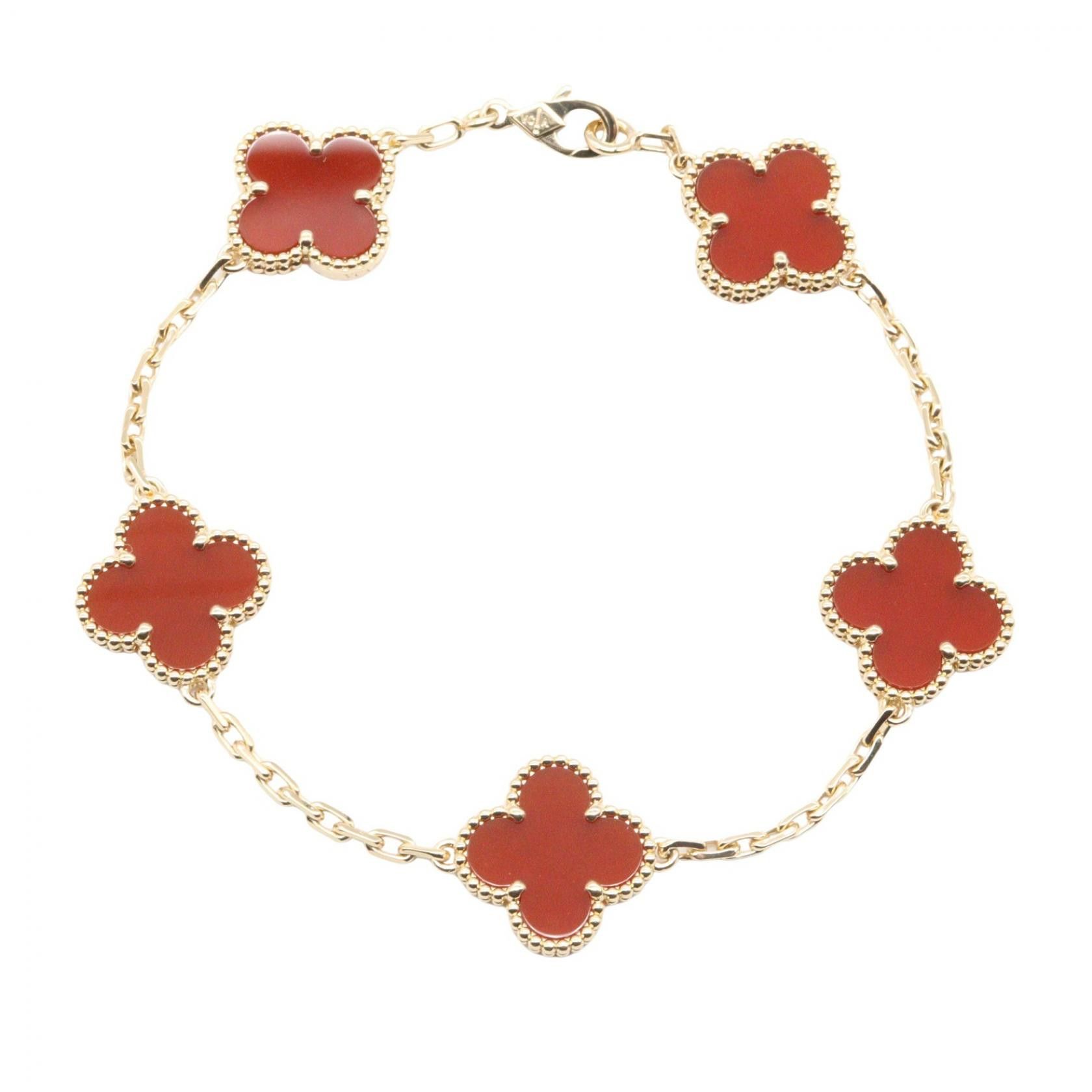 Van Cleef & Arpels Van Cleef & Arpels Van Cleef & Arpels Vintage Alhambra Carnelian Au750 Bracelet Precious Metal Bracelet DUTY FREE for USA Size ONE SIZE - 1 Thumbnail