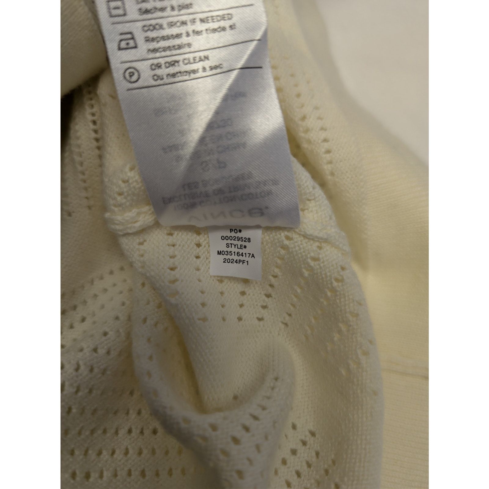 Vince o1rshd1 CC20 Patchwork Pointelle Short-Sleeve Sweater Cream Size US S / EU 44-46 / 1 - 17 Thumbnail
