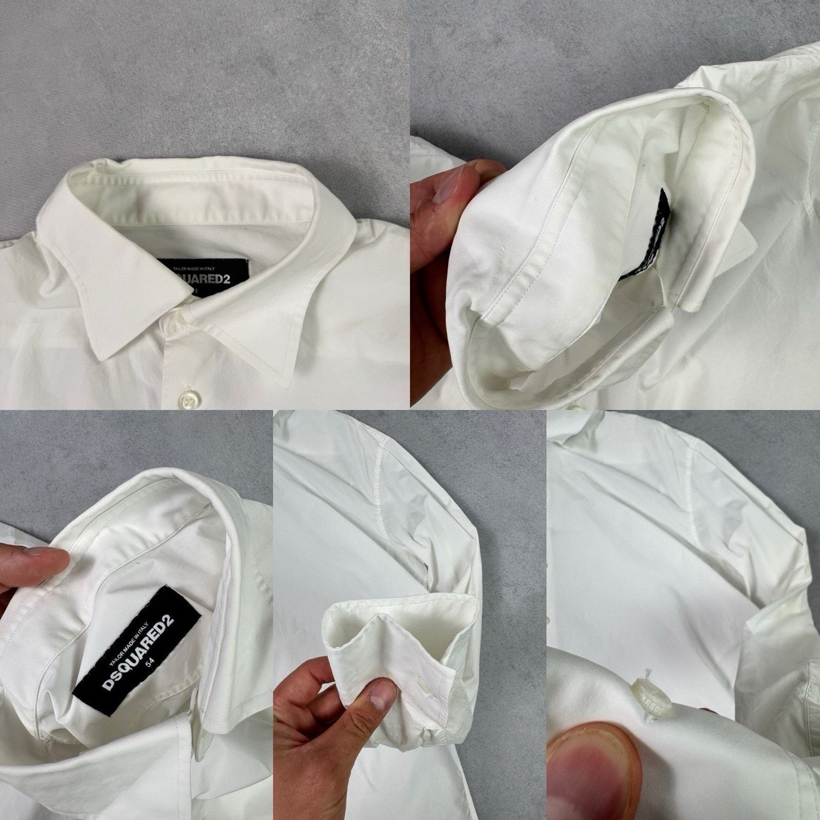 DSQUARED2 Men’s Shirt White Classic Button-Up Cotton Sz 54
