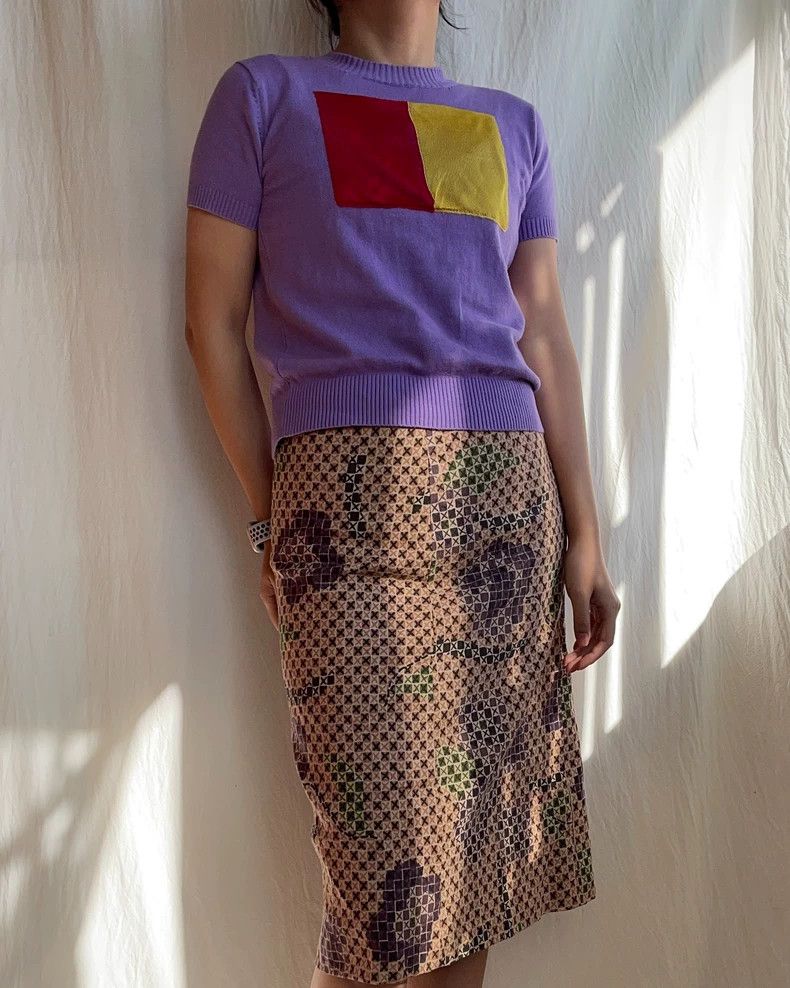 Comme des Garcons Comme des Garcons Purple cotton round neck knit top Size M / US 6-8 / IT 42-44 - 8 Thumbnail