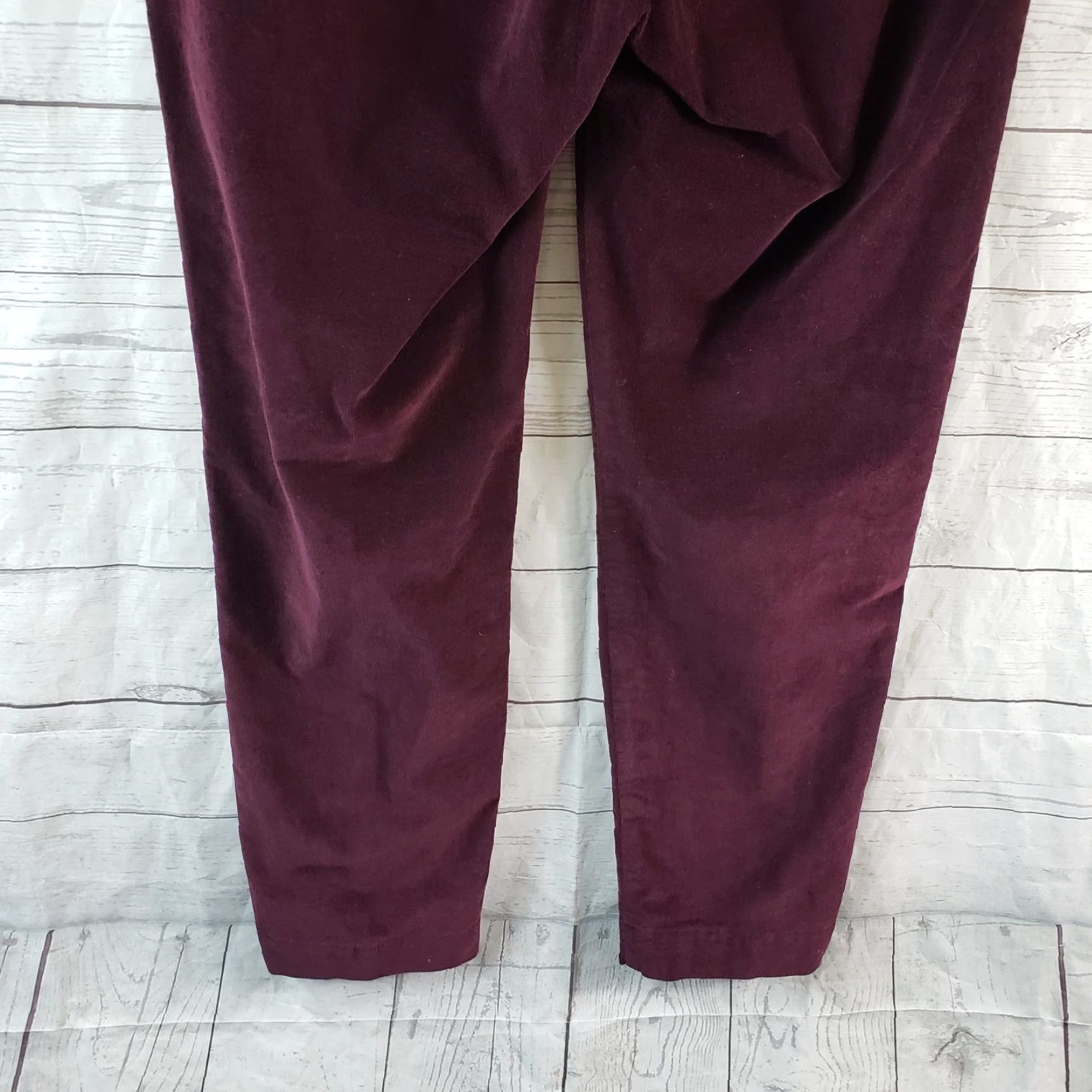 J. Jill J. Jill Womens Pull On Corduroy Pants Size 8 Burgundy Mid Rise Cotton Blend Pants Womens Size 30" / US 8 / IT 44 - 5 Thumbnail