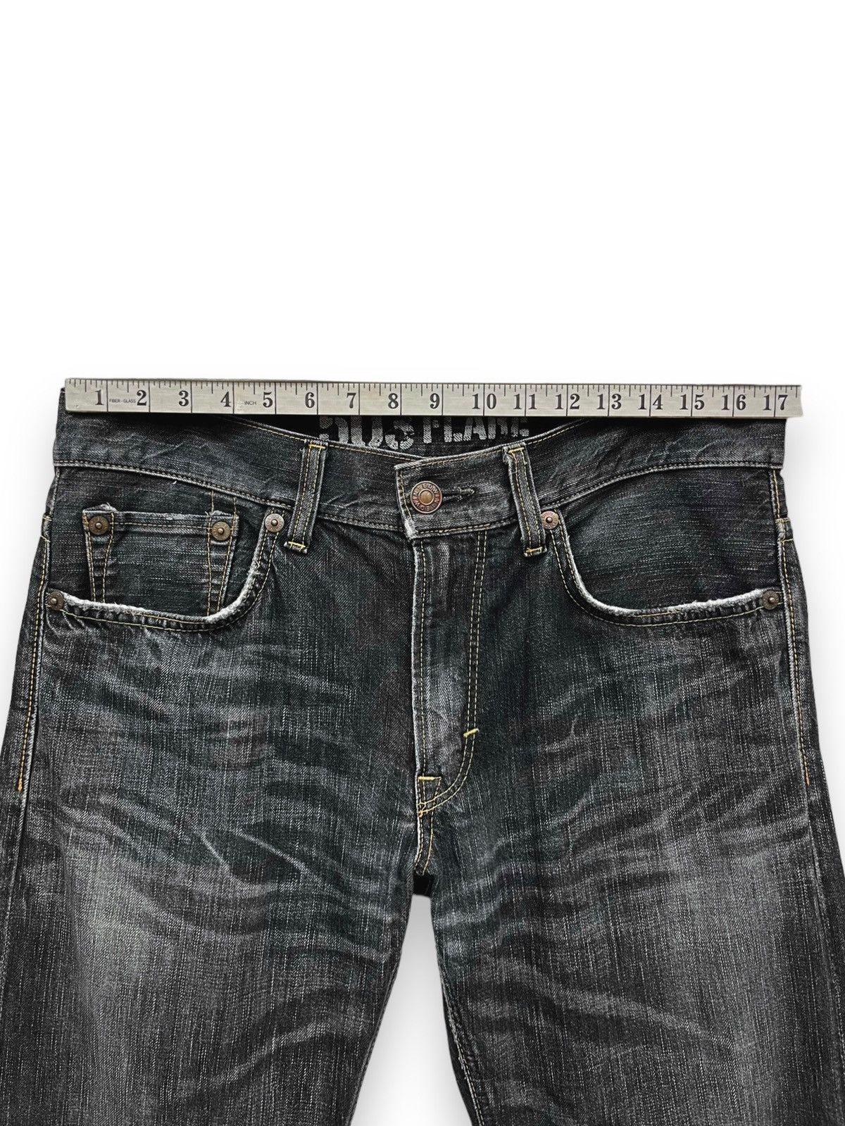 Edwin × Japanese Brand × Vintage FYE FLARE💥EDWIN BLUE TRIP Distressed Black MADE IN JAPAN💥 Size US 34 / EU 50 - 17 Thumbnail