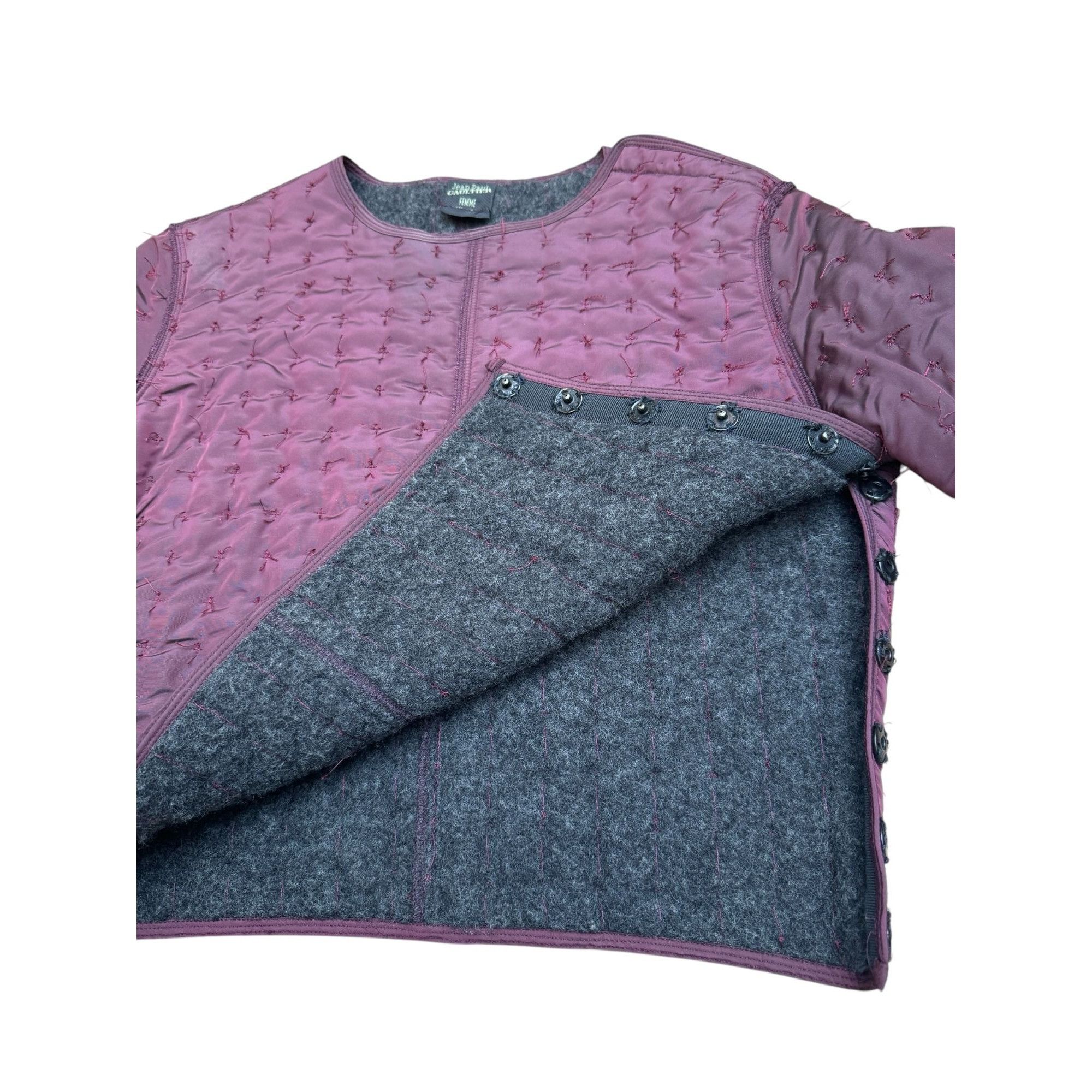 Jean Paul Gaultier 1980s Burgundy Lined Nylon Top Size S / US 4 / IT 40 - 4 Thumbnail