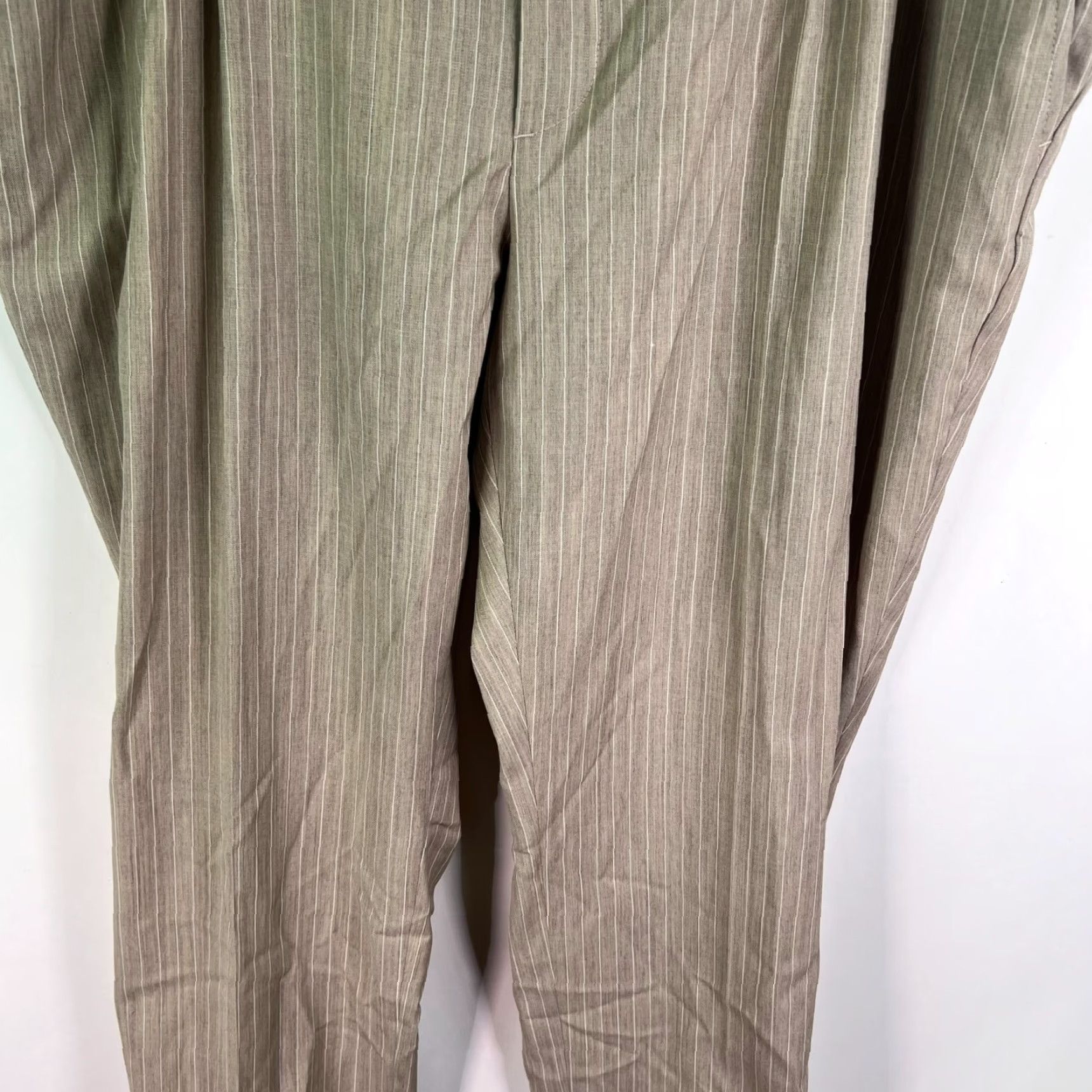 Stafford VINTAGE Stafford Wool Blend Joggers Pants High Rise Straight Cuffed Mens Size 44 Tan Striped Fall Spring Size US 44 / EU 60 - 3 Thumbnail