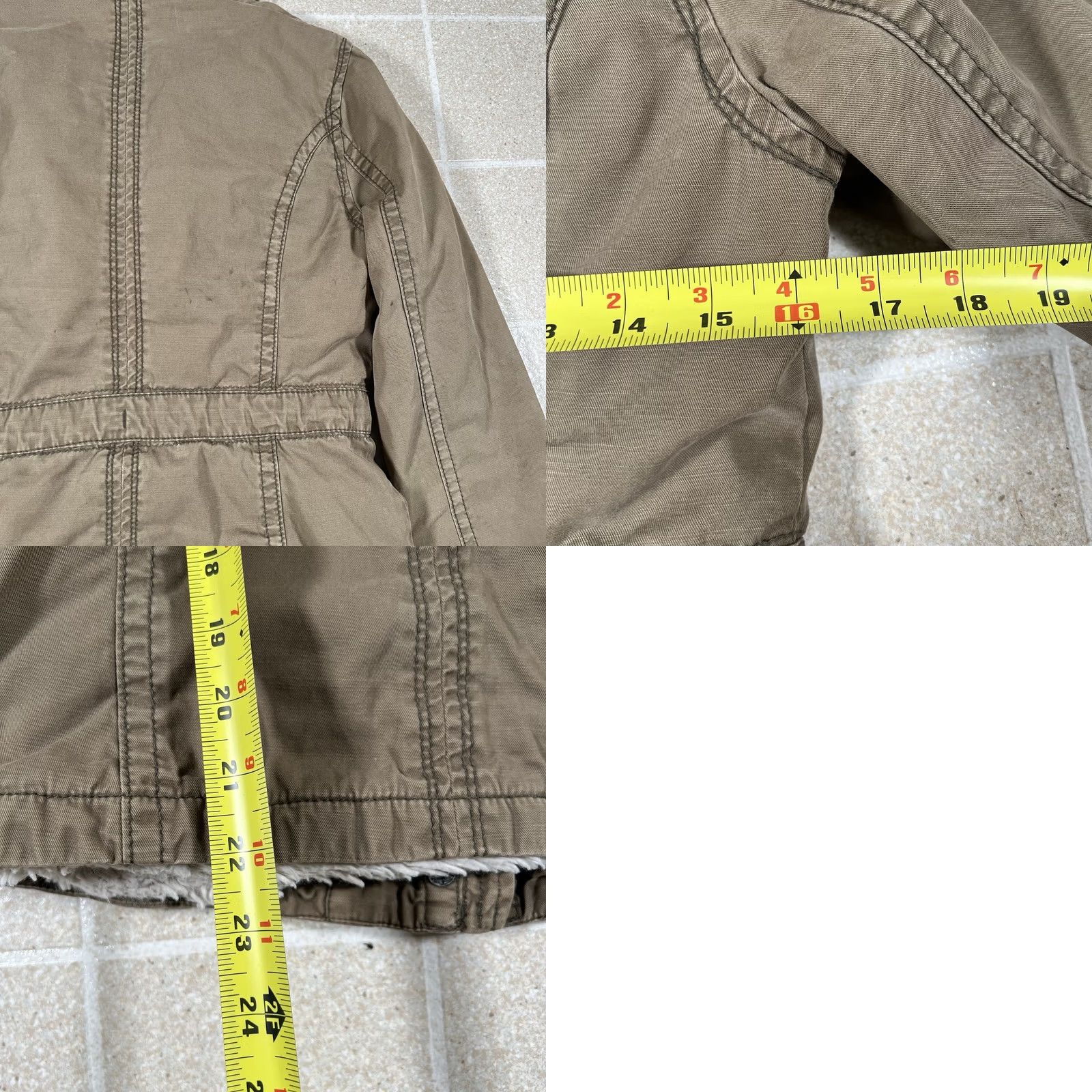 Abercrombie & Fitch VINTAGE Abercrombie & Fitch Women’s Military Jacket XL Brown Sherpa Lined Cotton Military Jacket Women XL Brown Size XL / US 12-14 / IT 48-50 - 8 Thumbnail