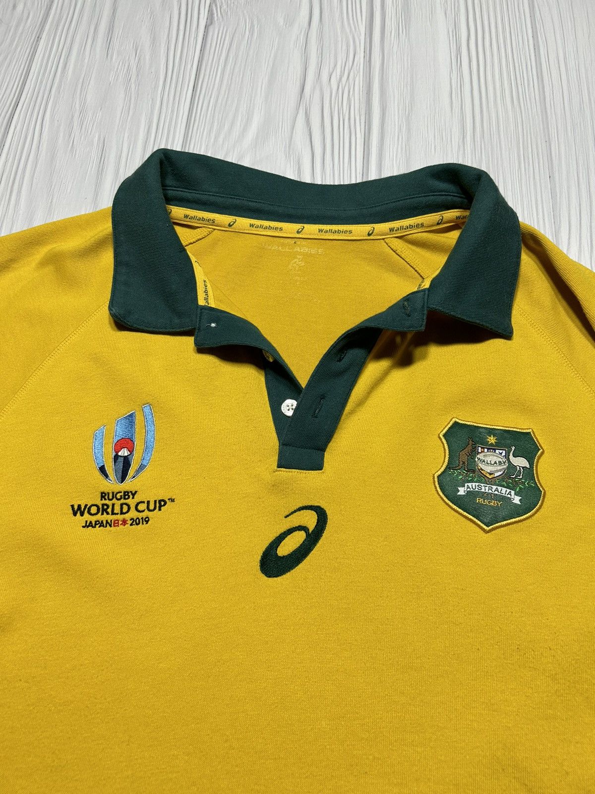 Asics Wallabies Asics Australia Rugby World Cup Japan 2019 Polo Size US XXL / EU 58 / 5 - 6 Thumbnail