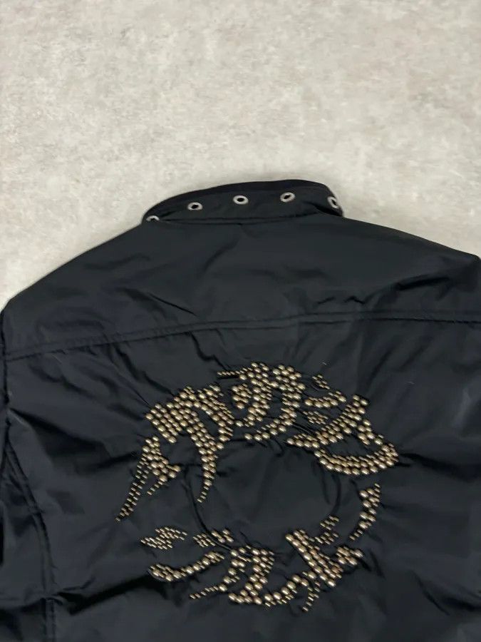 Marithe + Francois Girbaud 2000s Marithé + François Girbaud Black Nylon Studded Skull Puffer Jacket Size US L / EU 52-54 / 3 - 6 Thumbnail