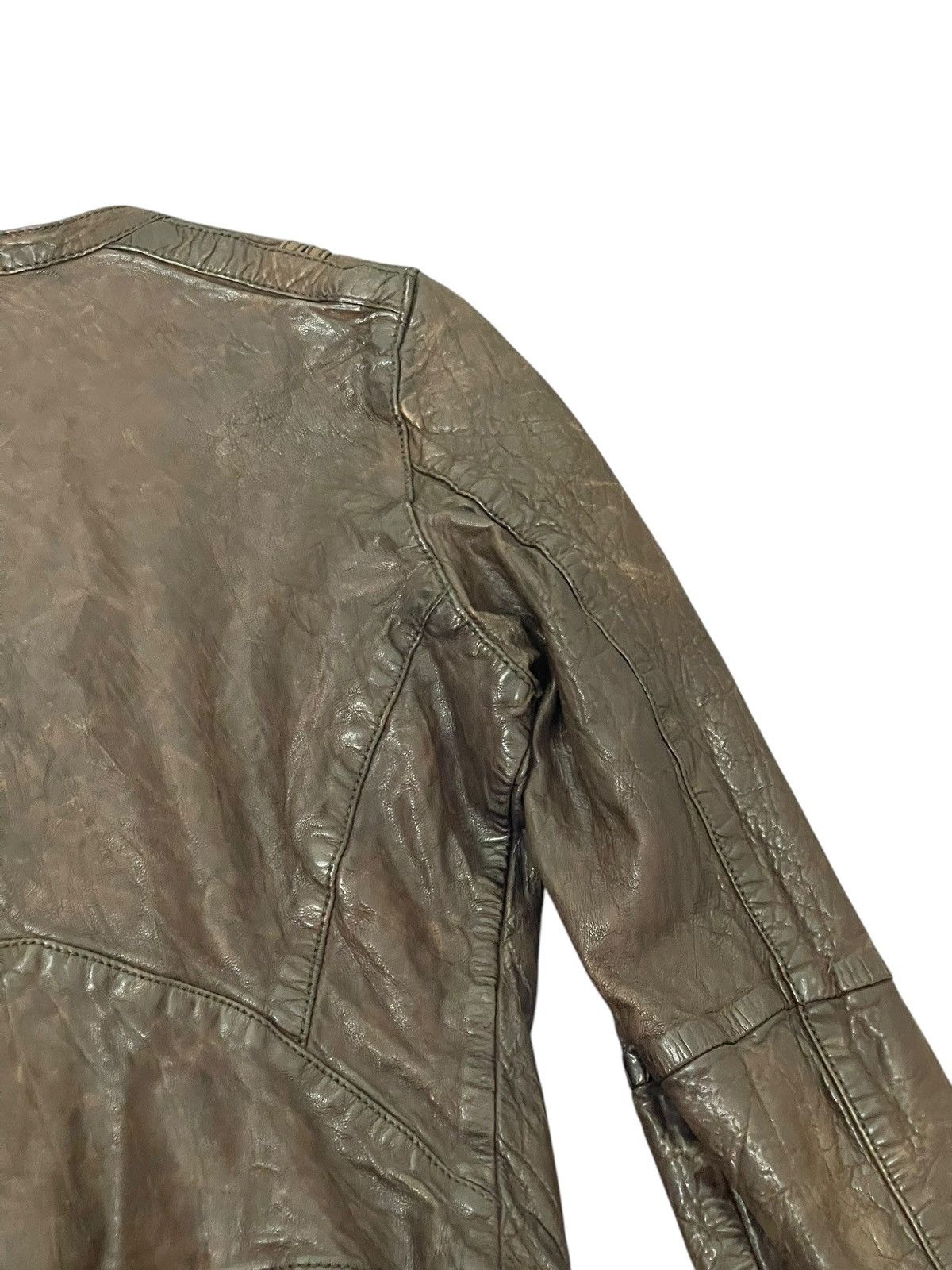 Leather Full Grain Leather Luva Tram Bikers Jacket Slim 6🟩7 Size US S / EU 44-46 / 1 - 14 Thumbnail