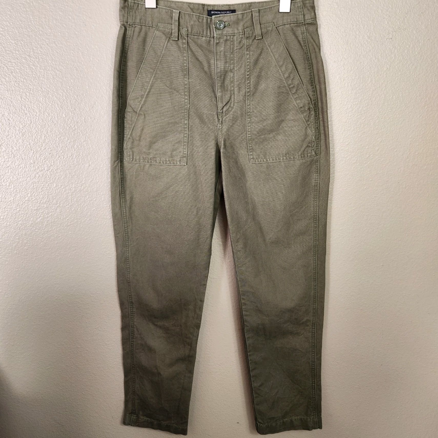 Banana Republic VINTAGE Banana Republic Womens Olive High Rise Utility Canvas Chino Pants-Size 4 Size 27" / US 4 / IT 40 - 2 Thumbnail