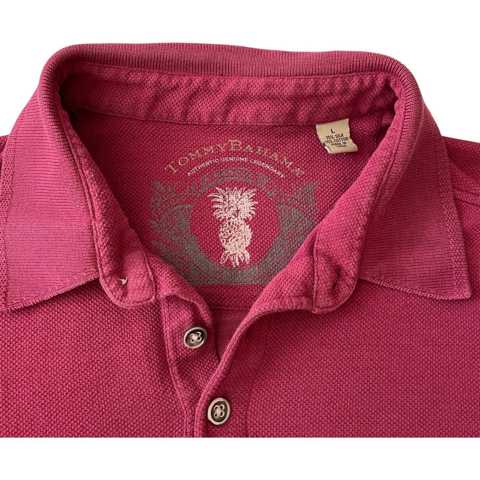 Tommy Bahama Tommy Bahama Long Sleeve Polo Maroon Mens Large Cotton CLEAN Size US L / EU 52-54 / 3 - 3 Thumbnail