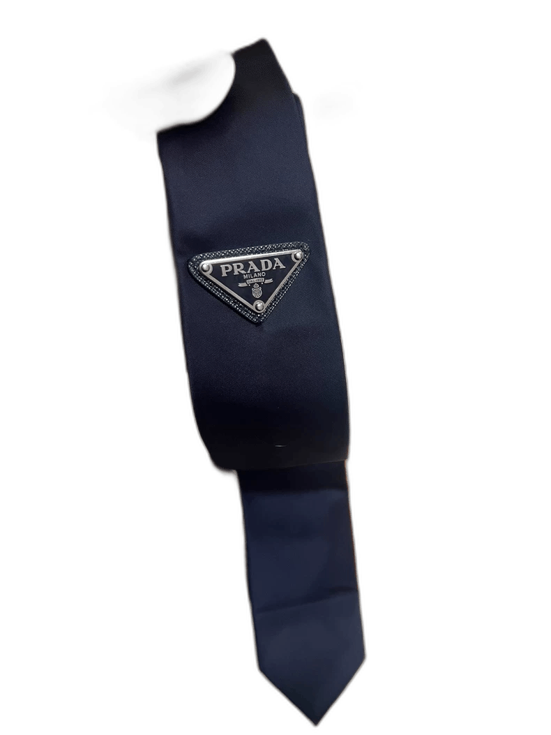 Prada Prada Tie with Triangle Logo for Sale-2506 Size ONE SIZE - 1 Thumbnail