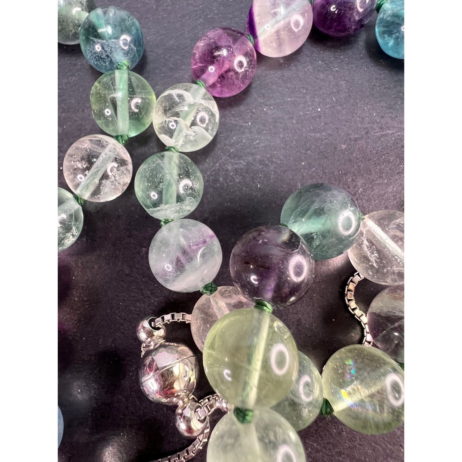 Other Fluorite knotted bolo necklace with sterling silver clasp Size ONE SIZE - 6 Thumbnail