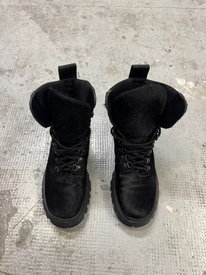 Designer × Prada × Vintage AW1999 Prada Linea Rossa Black Pony Hair Leather Boots Size US 6 / EU 39 - 2 Thumbnail