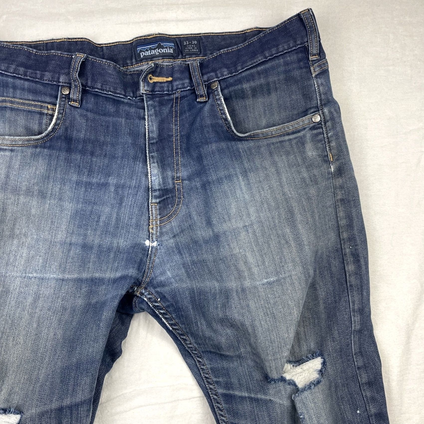 Patagonia Patagonia Jeans Mens 32x30 Denim Blue Regular Straight Logo 5-Pocket USA Iron Clad Performance Size US 32 / EU 48 - 7 Thumbnail