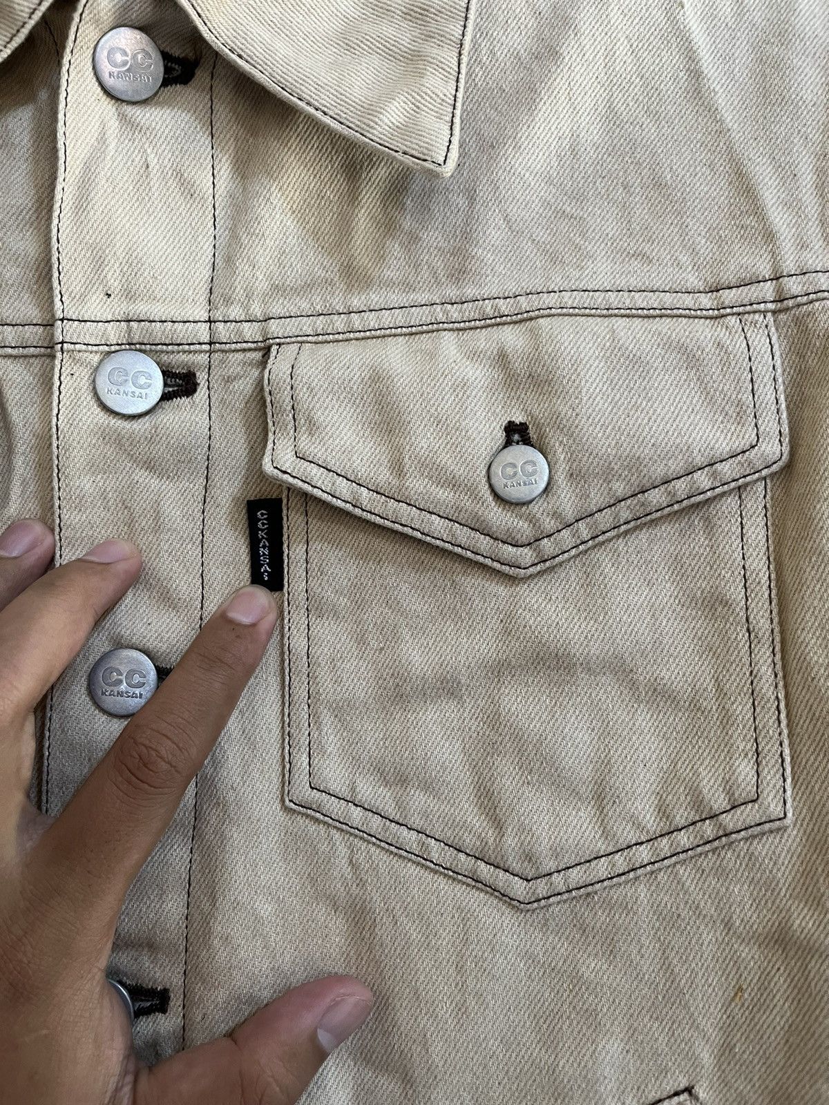 Kansai Yamamoto Vintage CC Kansai Denim Jacket Double Pocket Nice Design Size US S / EU 44-46 / 1 - 6 Thumbnail