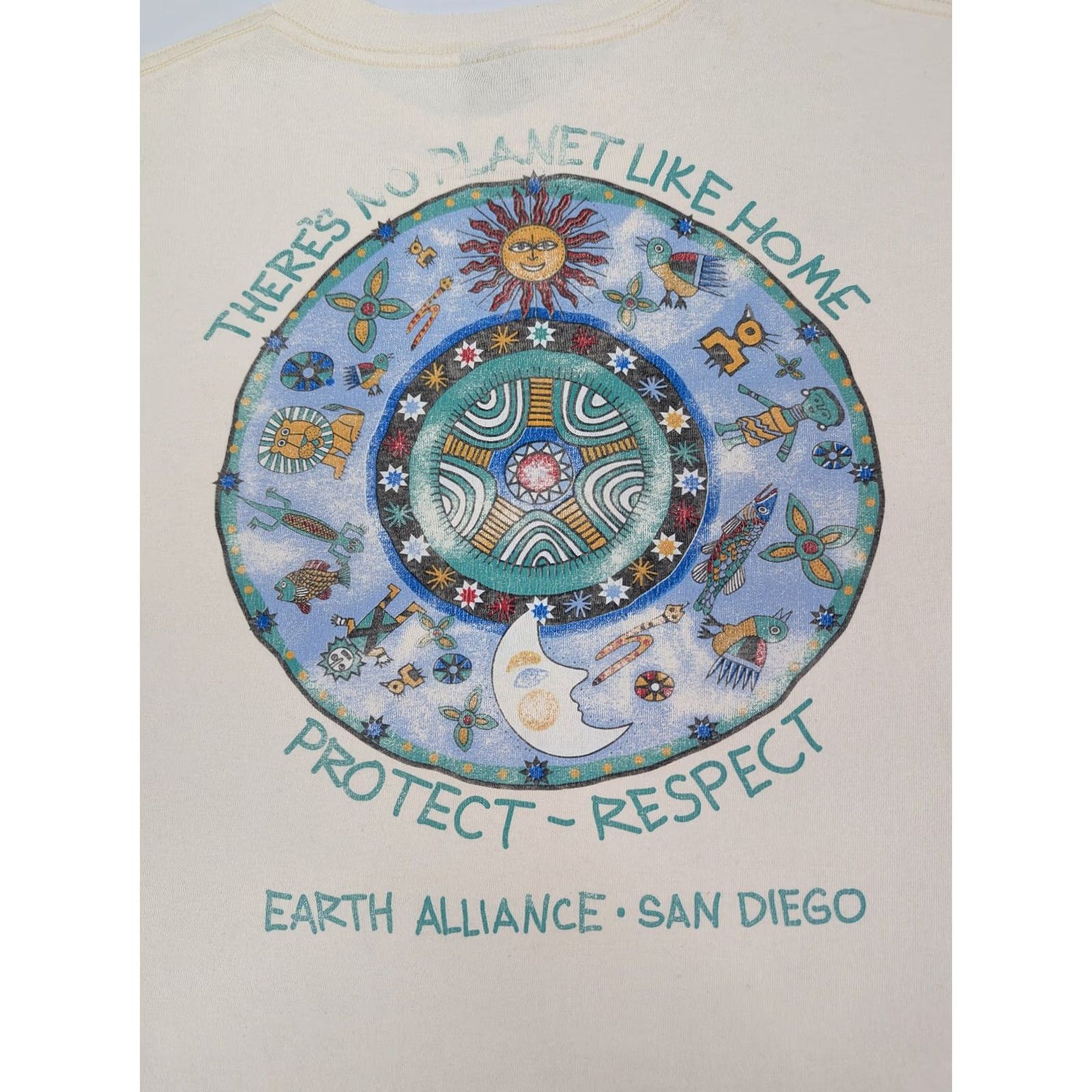 Vintage VINTAGE Earth Alliance San Diego Protect Planet Earth Tee Large H.L. Miller Gold Shirt Mens L Beige 90s Size US L / EU 52-54 / 3 - 2 Thumbnail