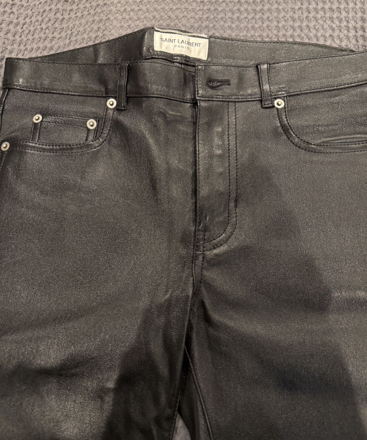 Saint Laurent Paris Saint Laurent Leather Pants Size US 32 / EU 48 - 2 Thumbnail