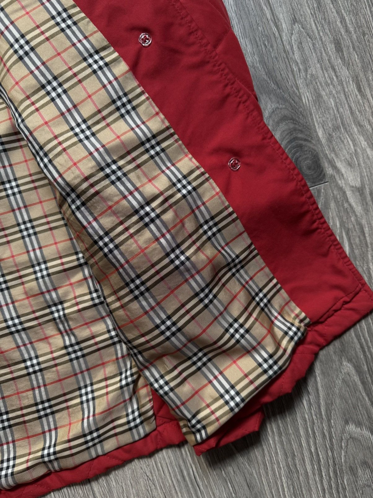 Burberry Burberry Coral Red Checkered Quilted Jacket 44 Size M / US 6-8 / IT 42-44 - 9 Thumbnail