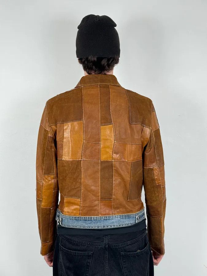 Dolce & Gabbana SS2001 Dolce & Gabbana Brown Patchwork Leather Denim Jacket Size US M / EU 48-50 / 2 - 3 Thumbnail