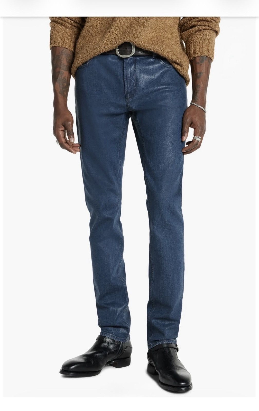 John Varvatos Coated Blue Jean Size 31 Size US 31 - 1 Thumbnail
