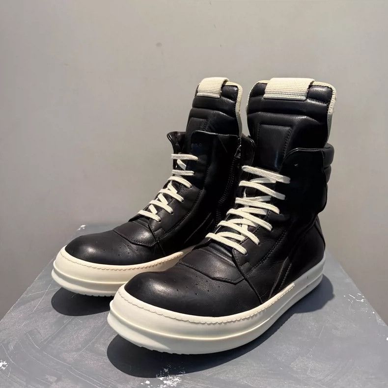 Rick Owens rick owens Cowhide Black Face White Bottom High Top Inverte Size US 8 / EU 41 - 2 Thumbnail