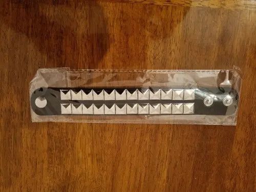 Other Spike Bracelet Black Wide Leather Punk Bracelet Size ONE SIZE - 4 Thumbnail