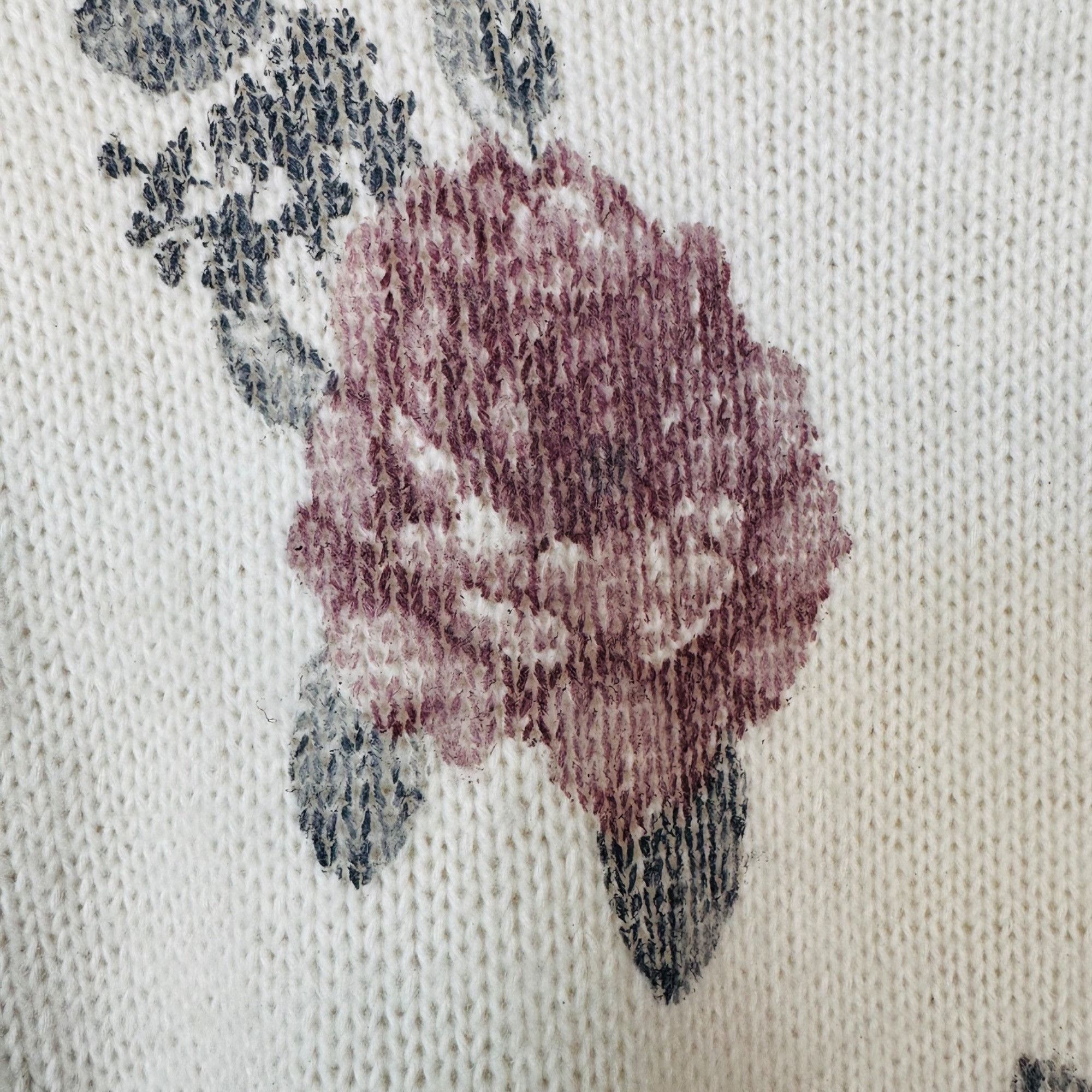 Lucky Brand ❤️LUCKY BRAND XL Women's Rose Floral Pullover Sweater Scoop Size XL / US 12-14 / IT 48-50 - 8 Thumbnail