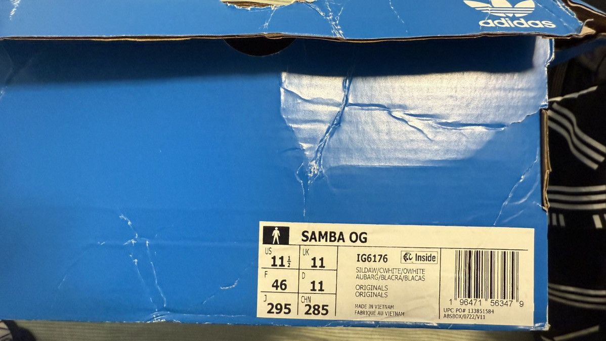 Adidas Samba OG "Silver Dawn/Chalk White/Off White" sneakers Size US 11.5 / EU 44-45 - 6 Thumbnail