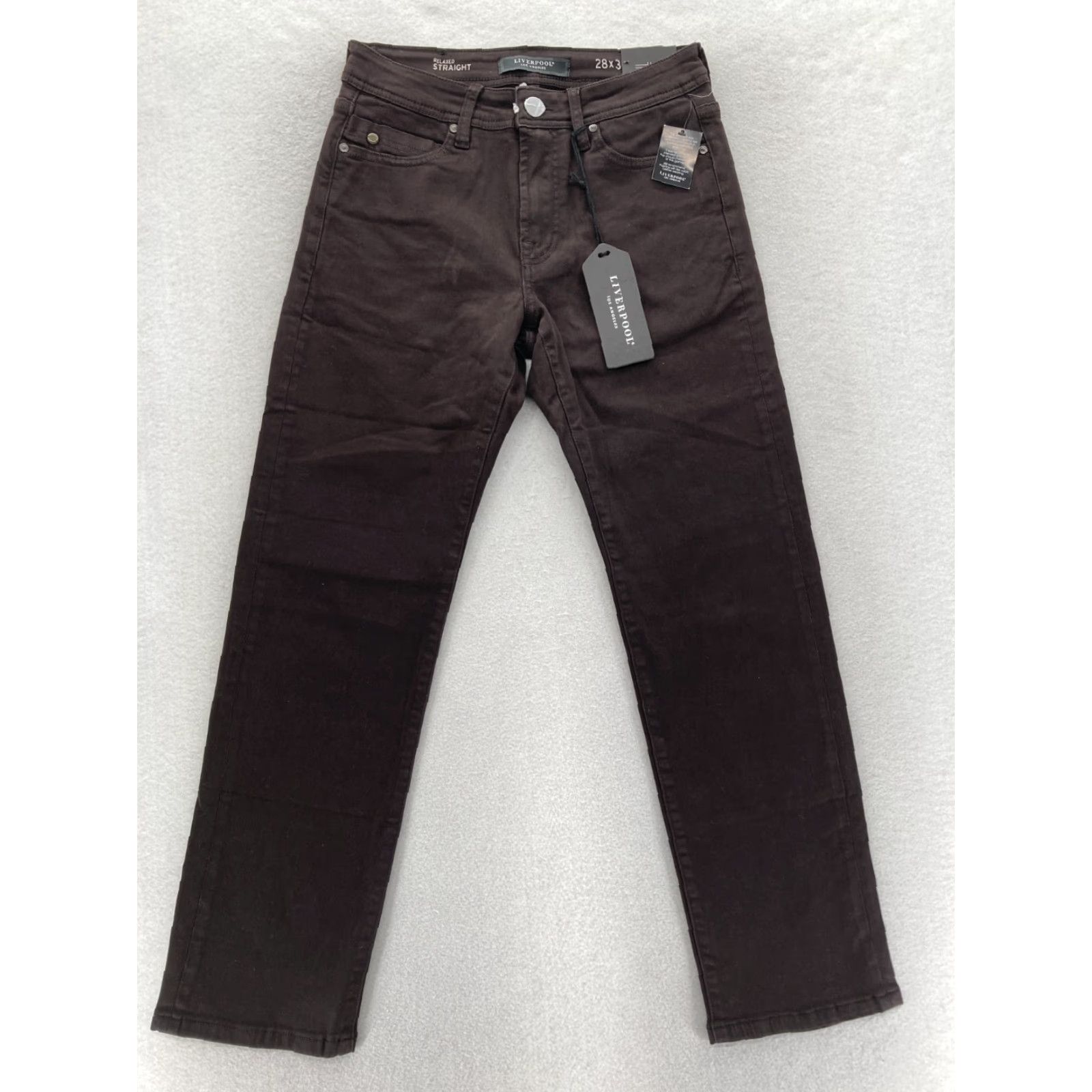 Vintage Liverpool Jeans Relaxed Straight 5 Pocket Pants Mens 28x30 Brown Stretch Casual NWT Size US 28 / EU 44 - 2 Thumbnail
