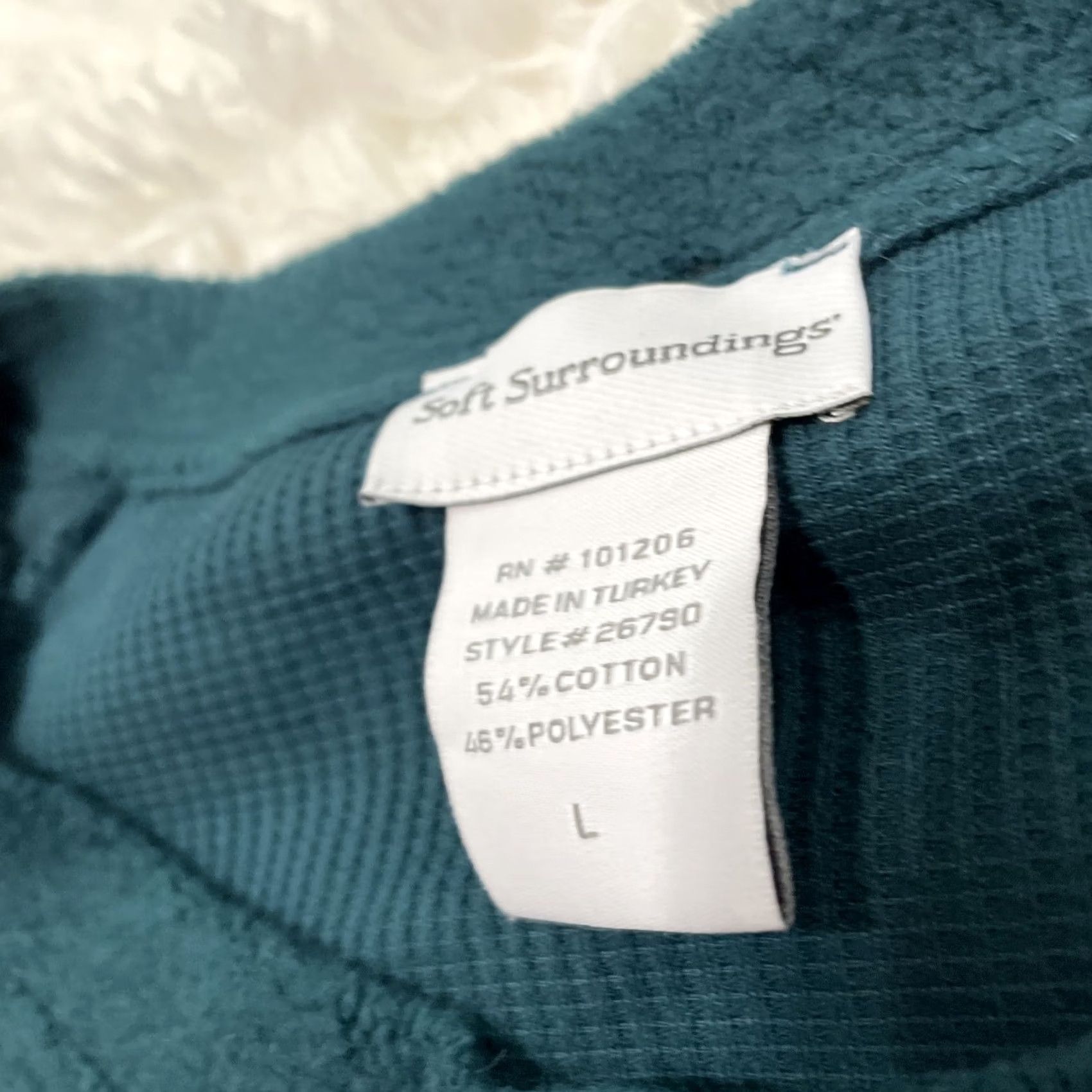 Soft Surroundings SOFT SURROUNDINGS Fleece Sweater Women's L Green Henley Button Long Sleeve Casual Warm Layer 90s Womens Size L / US 10 / IT 46 - 6 Thumbnail
