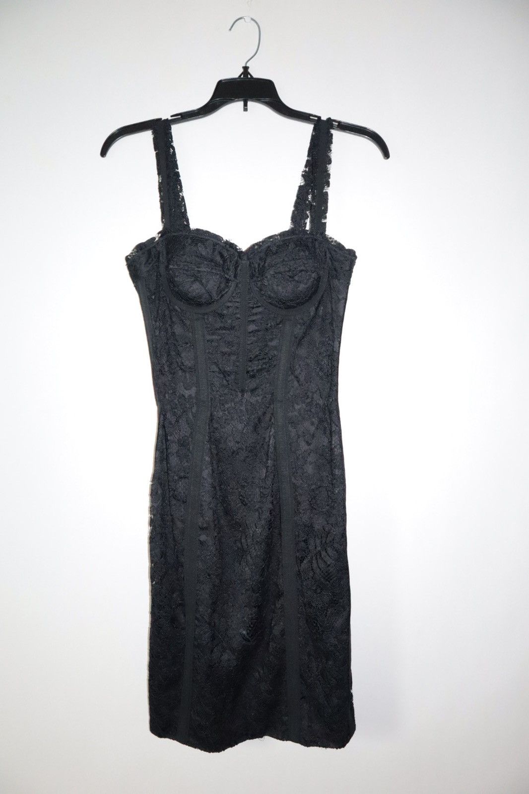 image of Dolce Gabbana Black Midi Lace Cocktail Dress, Women's (Size Small)