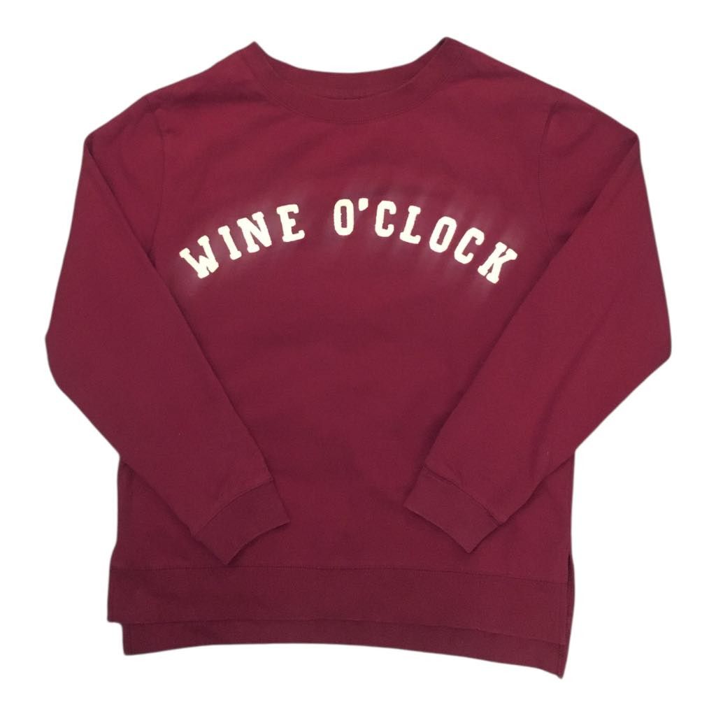 Other Medium Burgundy Pullover Crewneck Sweatshirt Wine O'Clock Size M / US 6-8 / IT 42-44 - 1 Thumbnail