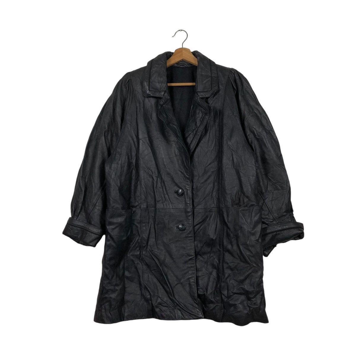 Japanese Brand 🔥VINTAGE GENUINE LEATHER JACKET DOUBLE BREAST OJATTI ITALY Size US M / EU 48-50 / 2 - 3 Thumbnail
