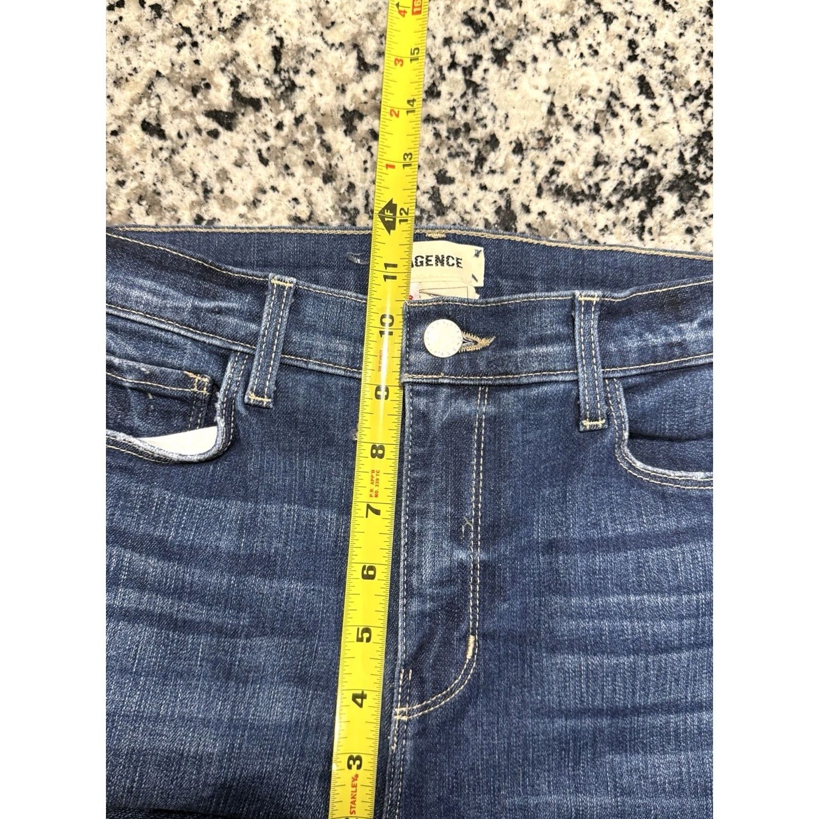 L'AGENCE L'AGENCE Sada High Rise Slim Cropped Jeans Sz 28 Laredo Blue Raw Hem Women's Jeans 5-Pocket Cotton Denim Slim Fit Cropped Inseam 26" Medium Wash Size 28" / US 6 / IT 42 - 5 Thumbnail