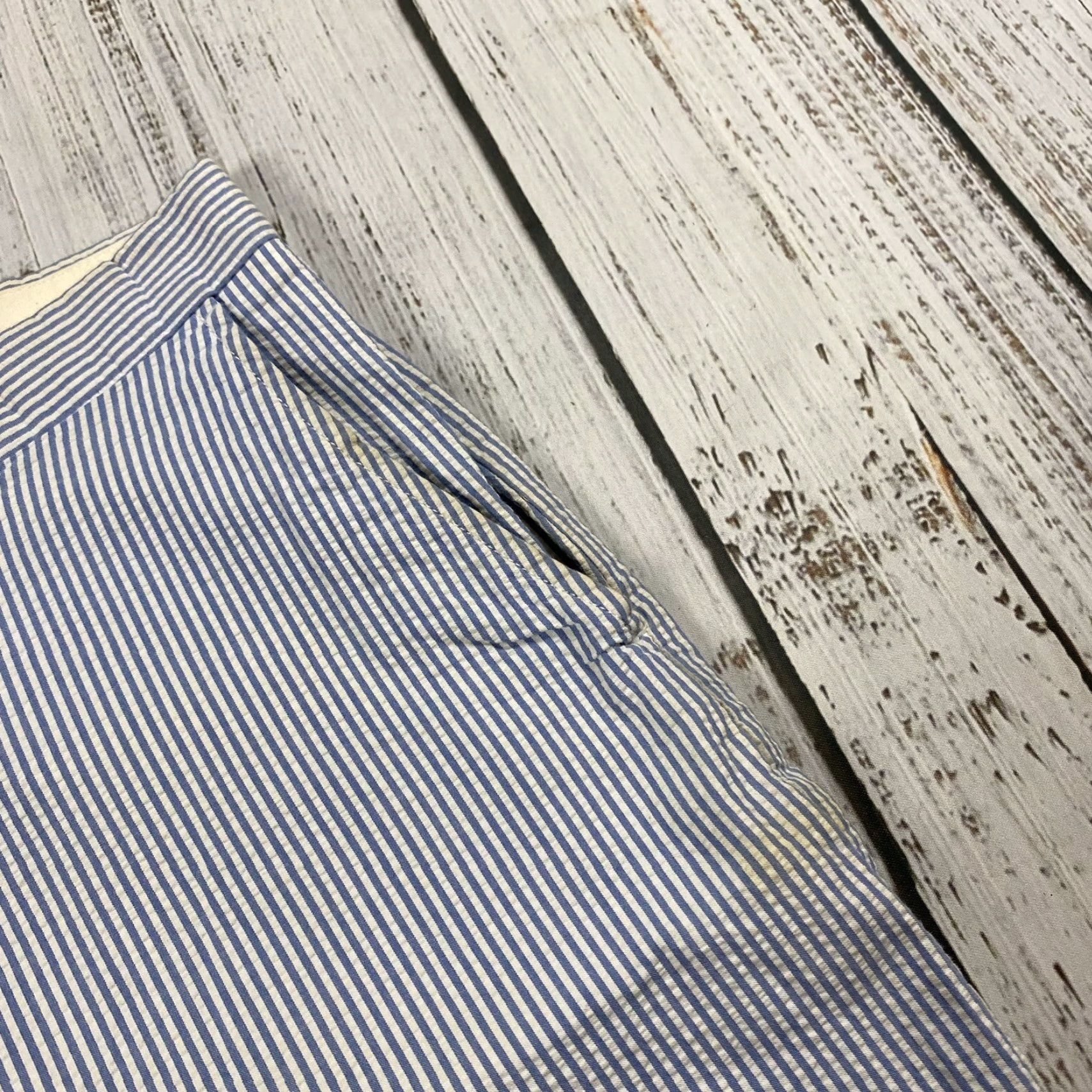 Polo Ralph Lauren VINTAGE Polo Ralph Lauren 90s Cotton Seersucker Plaid Shorts Adult 38 Blue/White Flat Front Mens Size US M / EU 48-50 / 2 - 3 Thumbnail