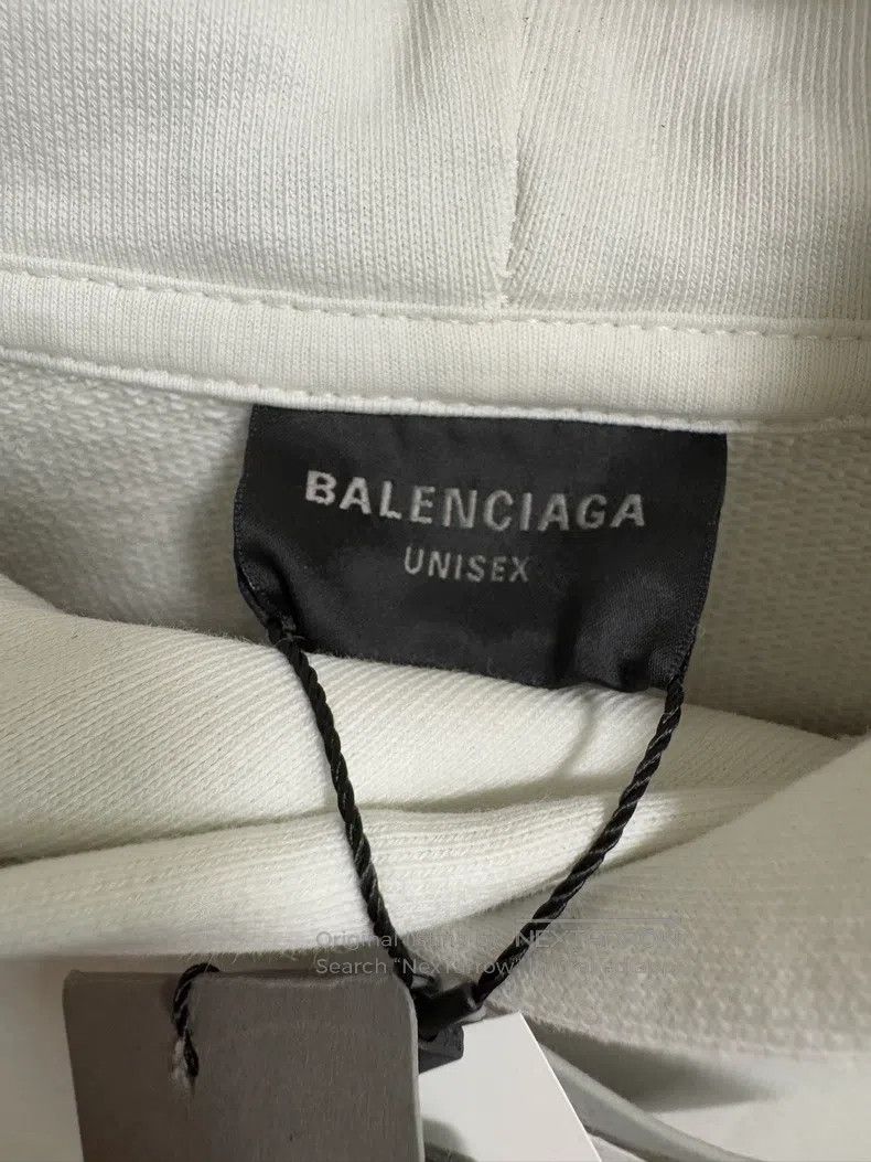 Balenciaga Balenciaga Plain White Hooded Sweatshirt Jacket with Diamo Size US M / EU 48-50 / 2 - 4 Thumbnail