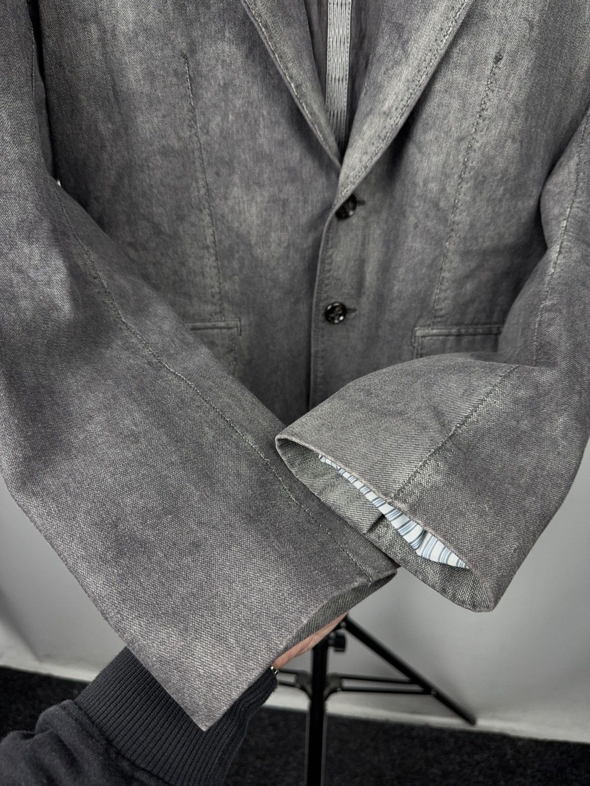 Hugo Boss 00s Luxury Boss Orange Washed Grey Casual Tailored Blazer M Size 38R - 8 Thumbnail